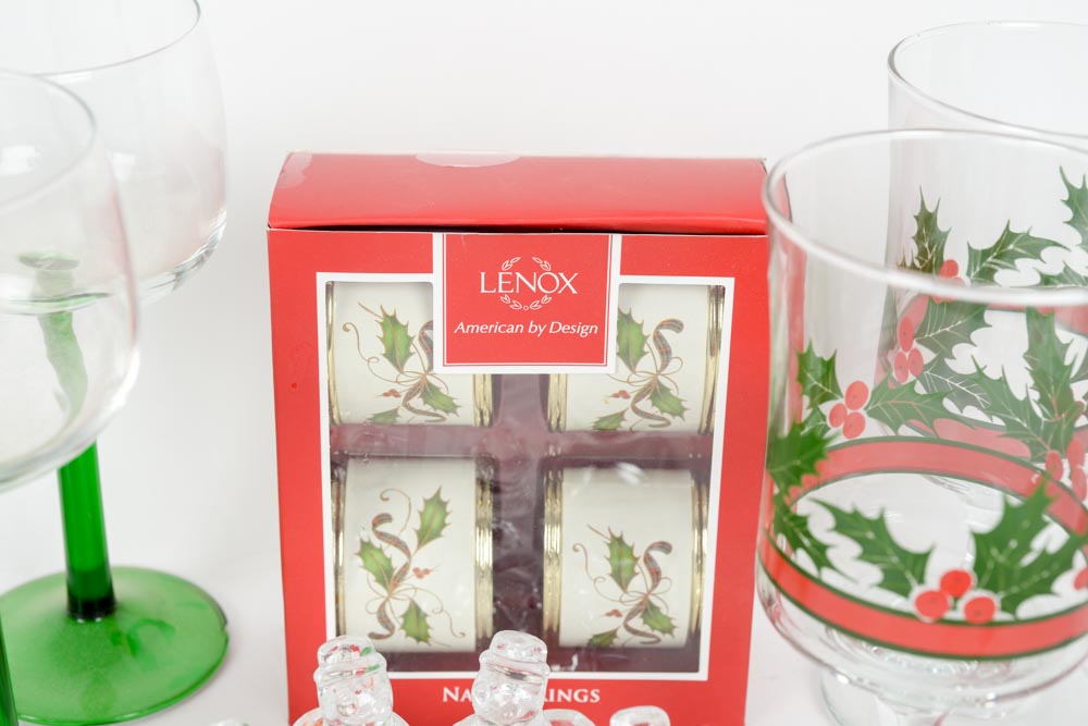 Set of Christmas Glassware