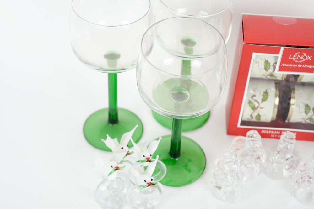 Set of Christmas Glassware