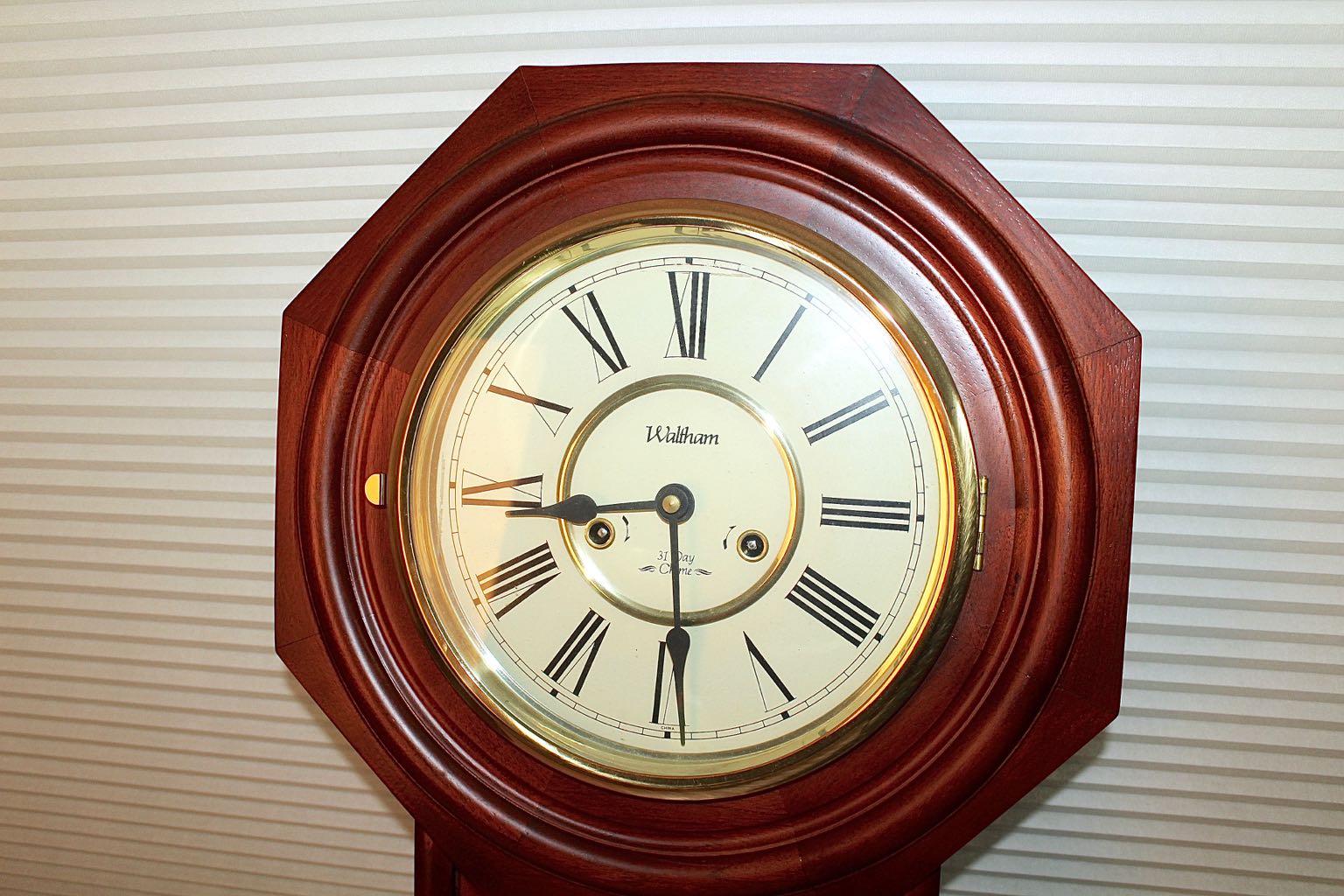 Waltham "Polk" Regulator Pendulum & Chime, Key Wound Wall Clock