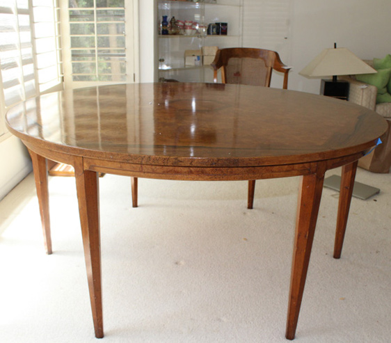 Burlwood and Inlaid Henredon Dining Table