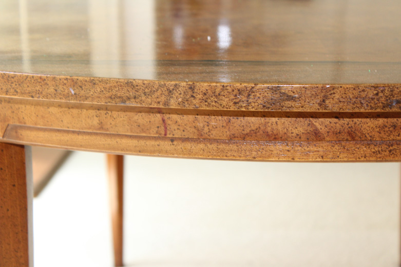 Burlwood and Inlaid Henredon Dining Table