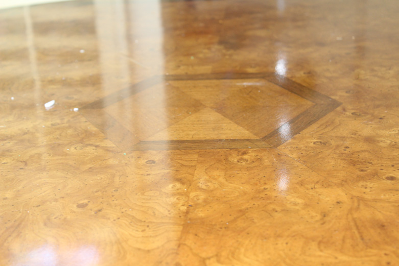 Burlwood and Inlaid Henredon Dining Table