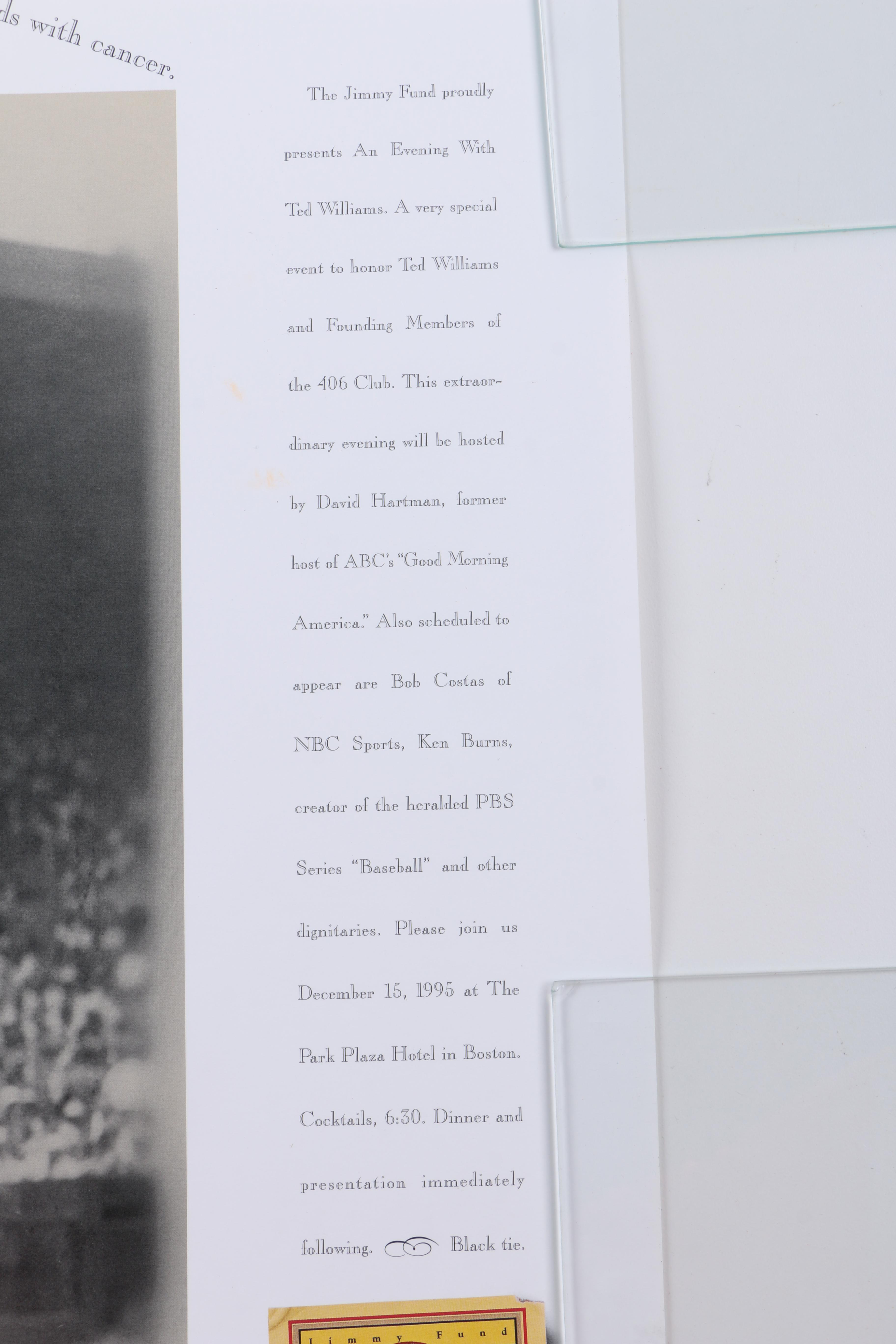 Commemorative Ted Williams Offset Lithograph of Iconic Photograph