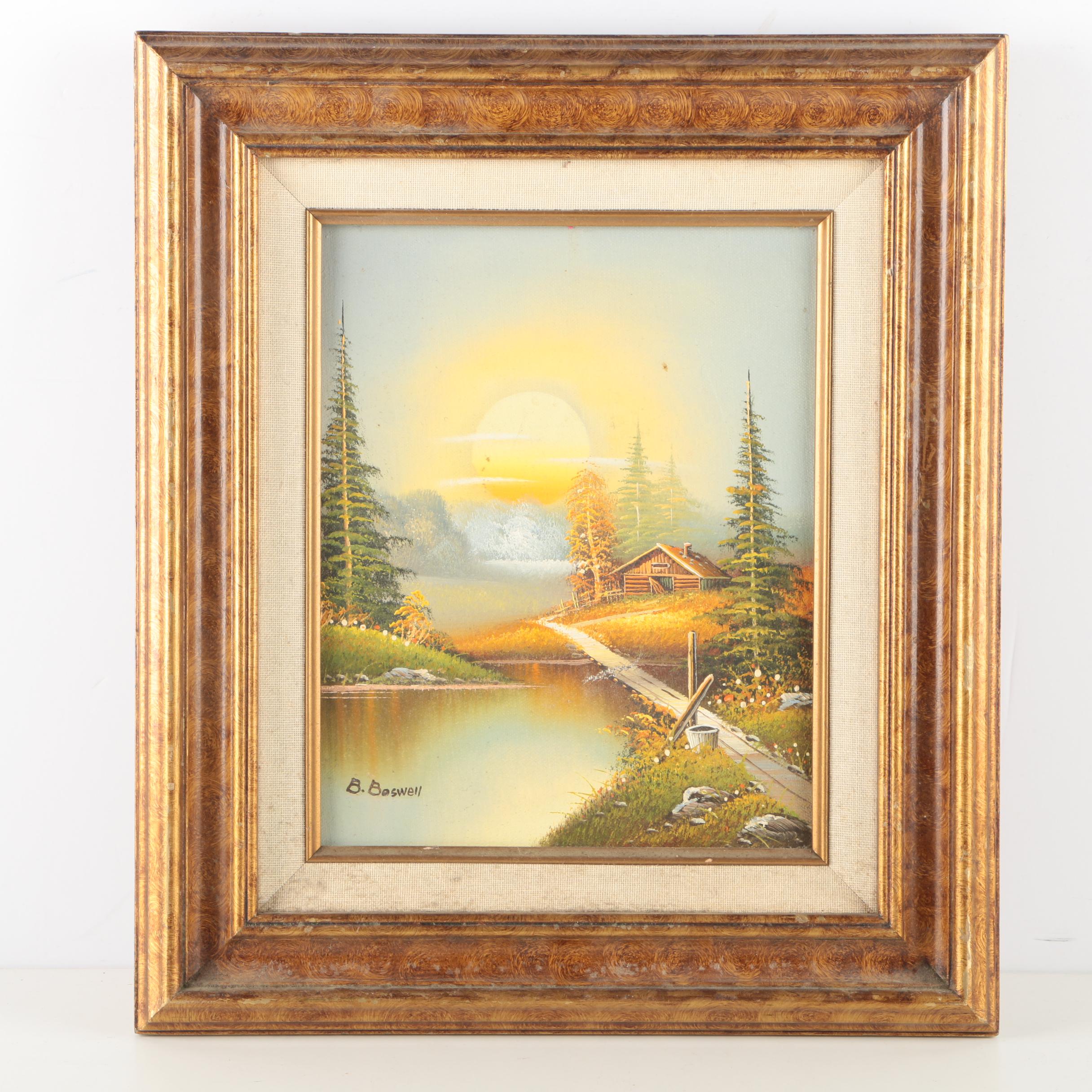 B. Boswell Oil Painting on Canvas of Landscape
