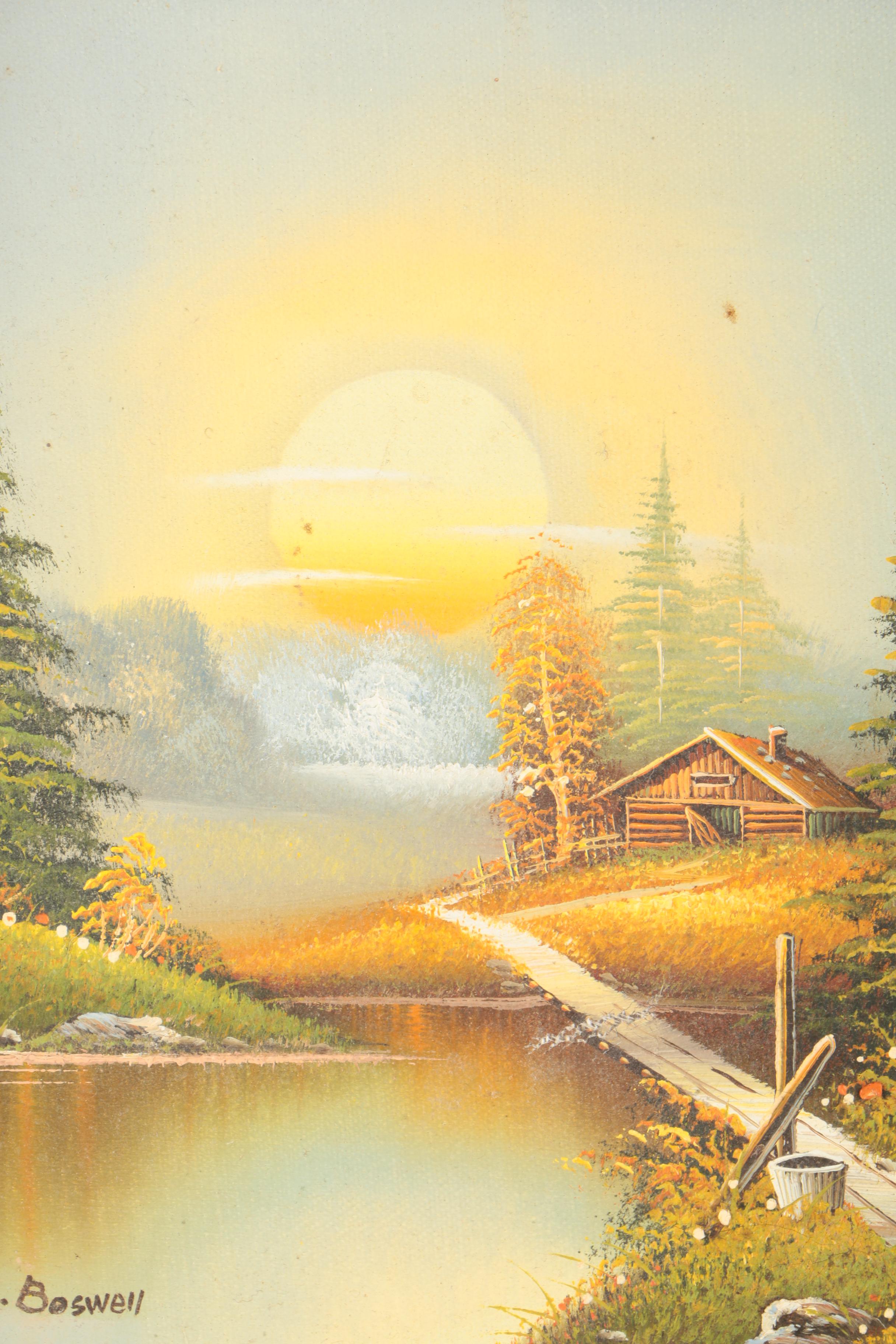 B. Boswell Oil Painting on Canvas of Landscape