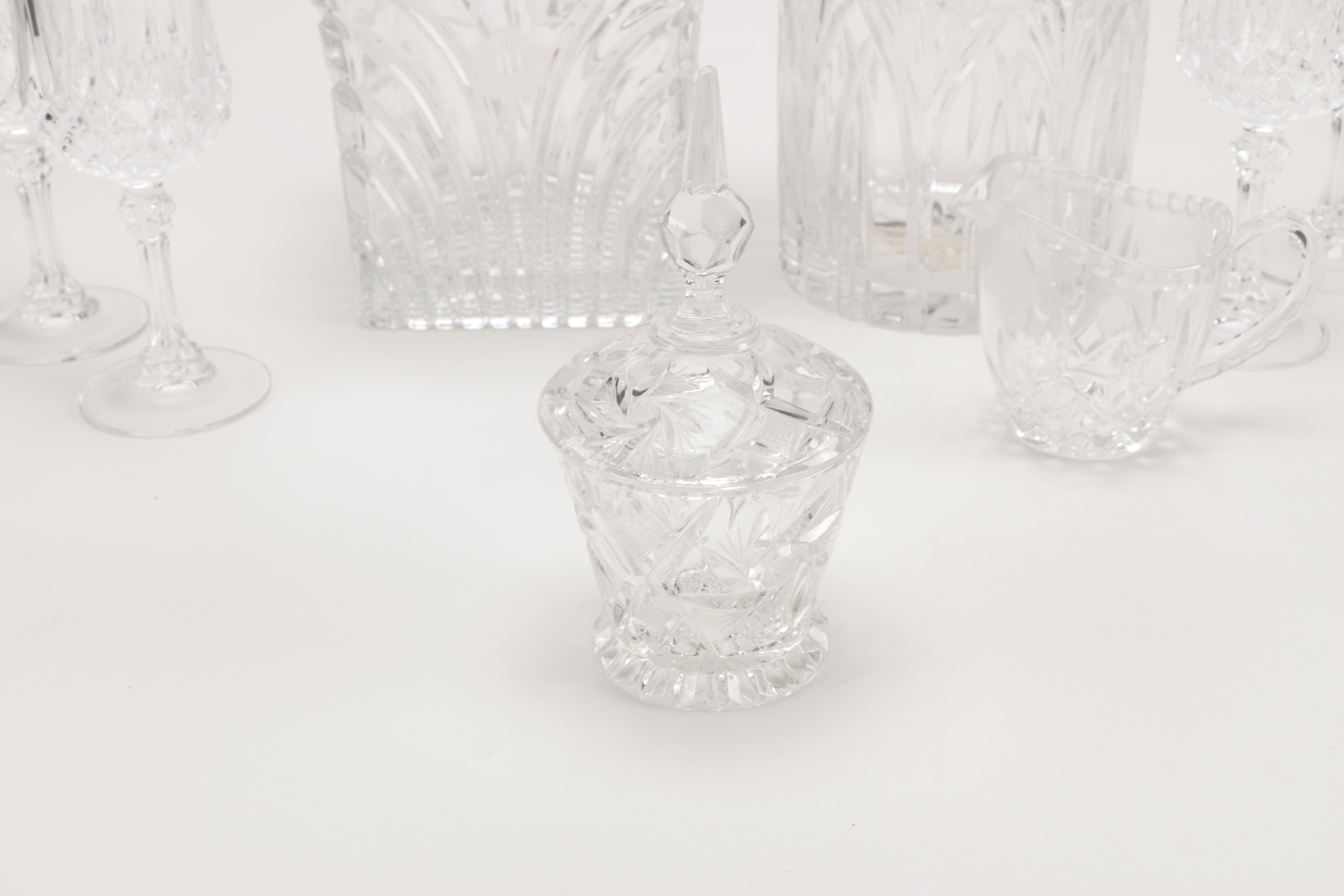 Cross-Cut Wine Glasses and Other Cut Crystal