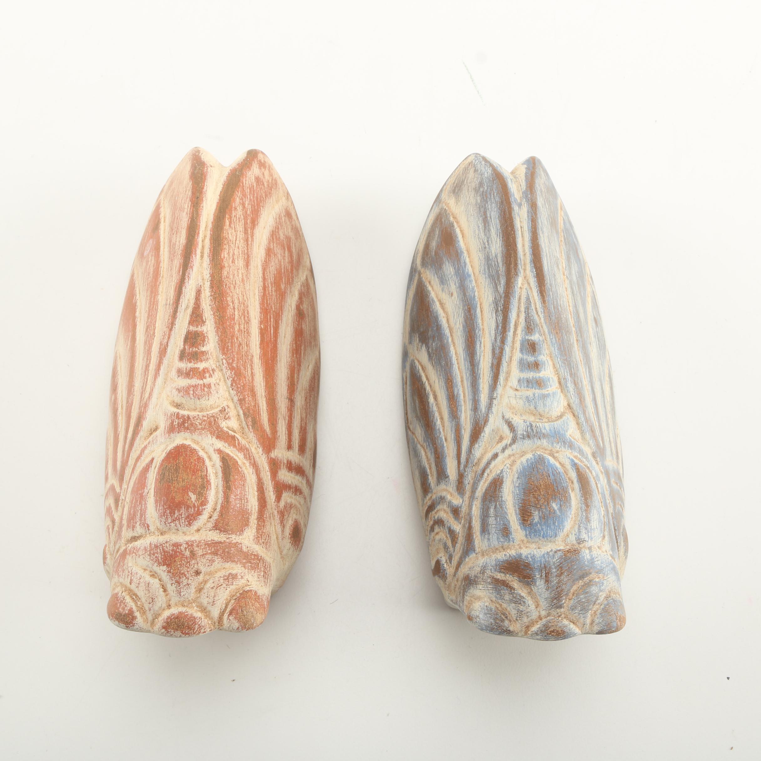 Ceramic Cicada Wall Pockets