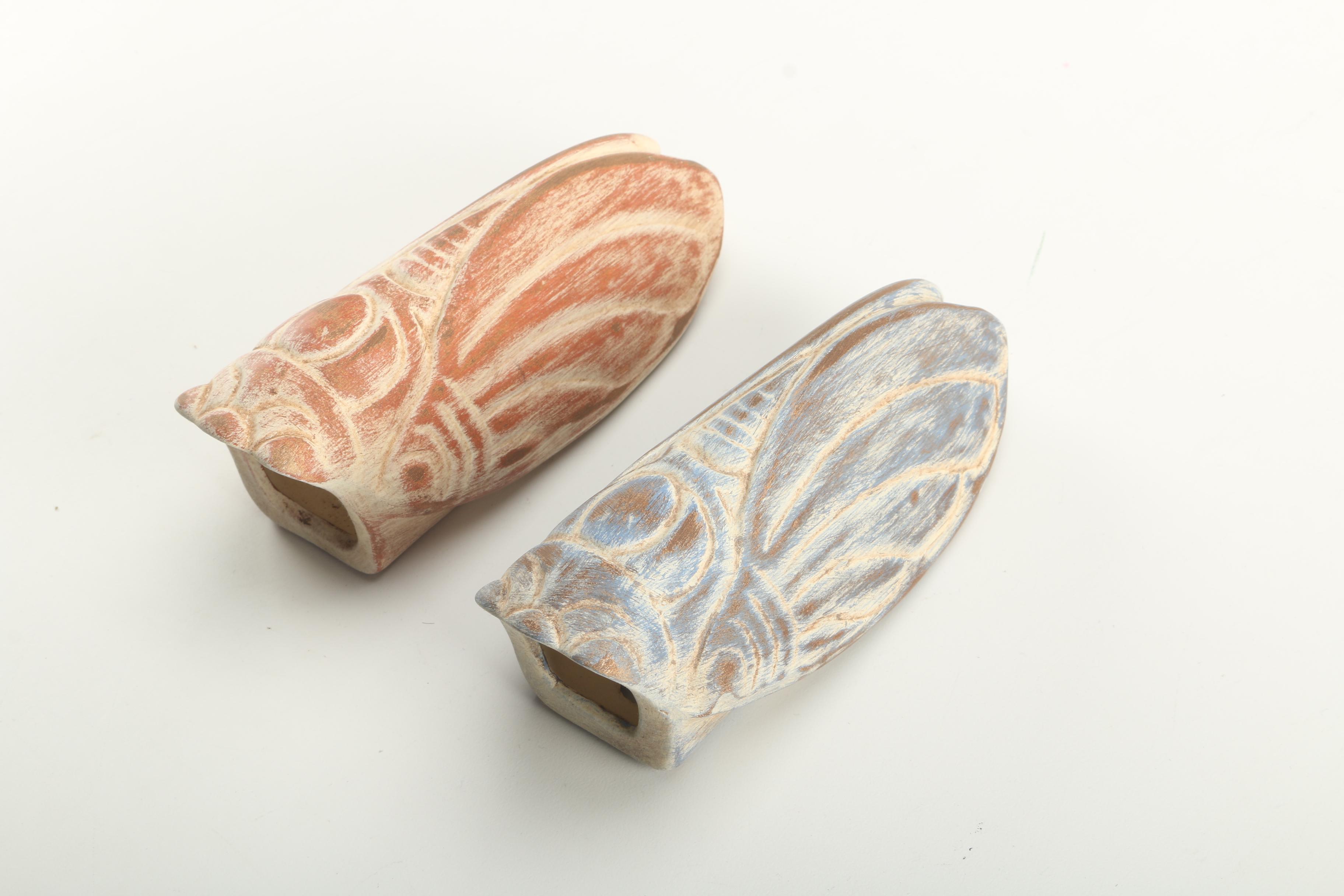 Ceramic Cicada Wall Pockets