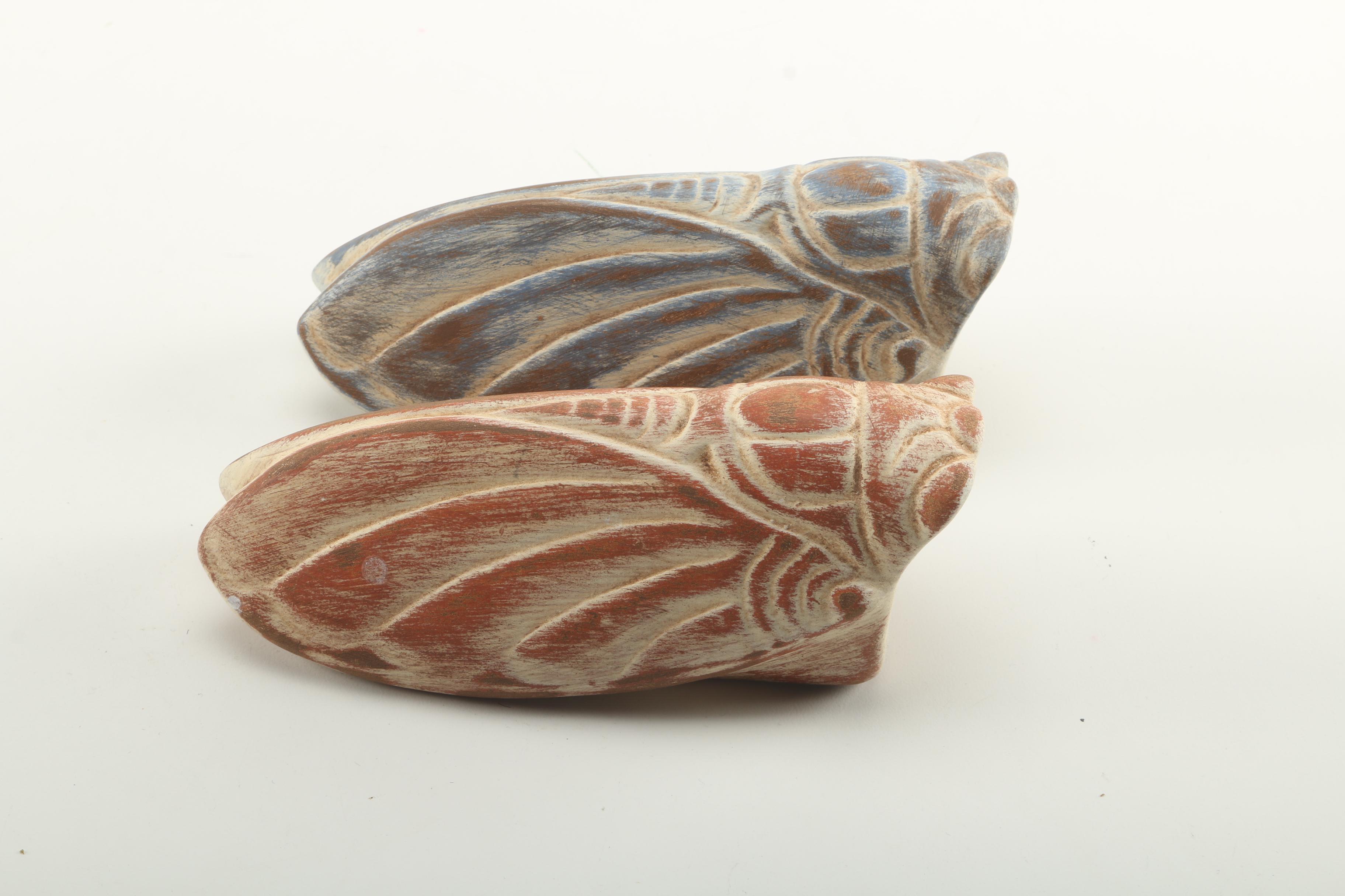 Ceramic Cicada Wall Pockets