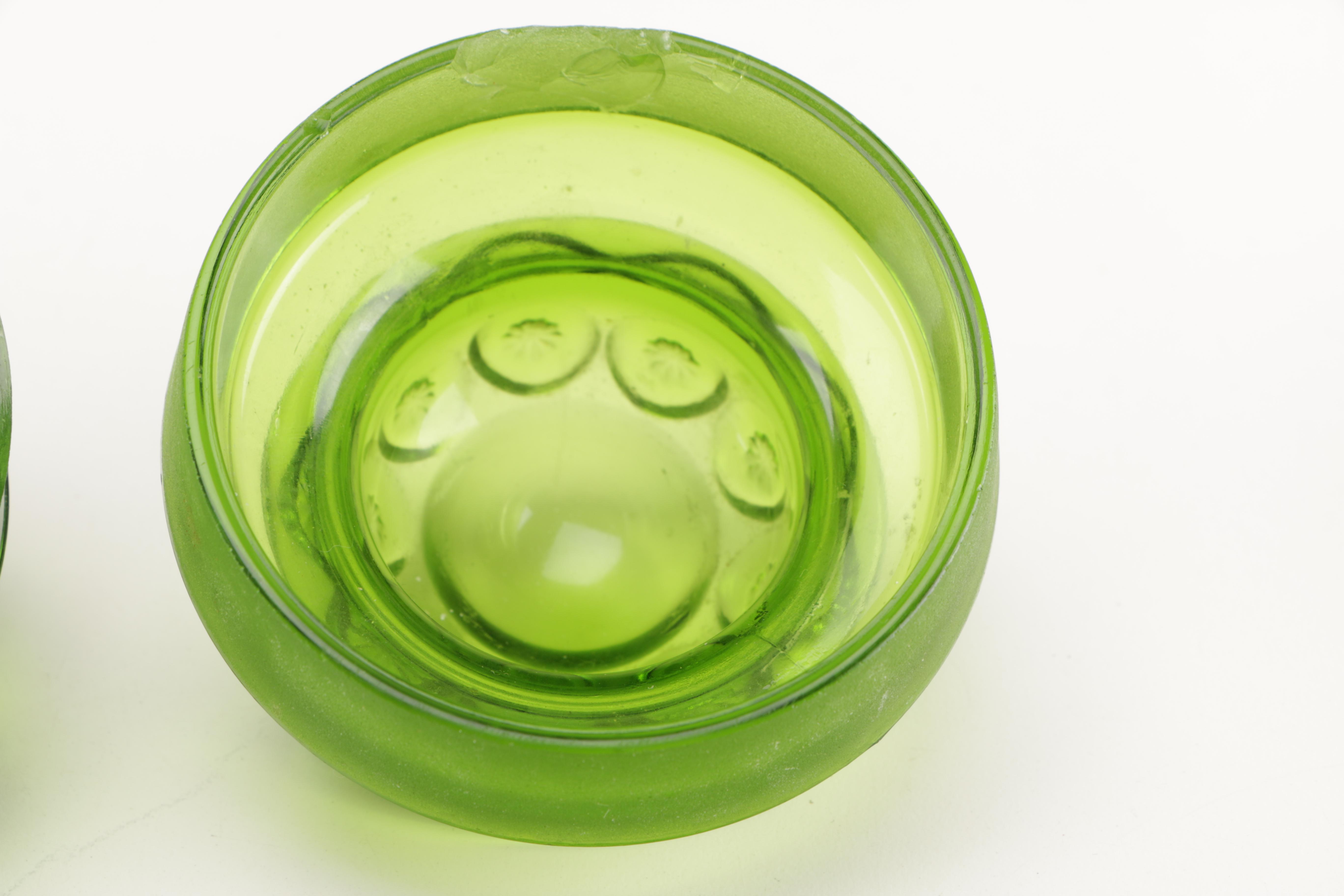 Vintage Green Glass Canisters