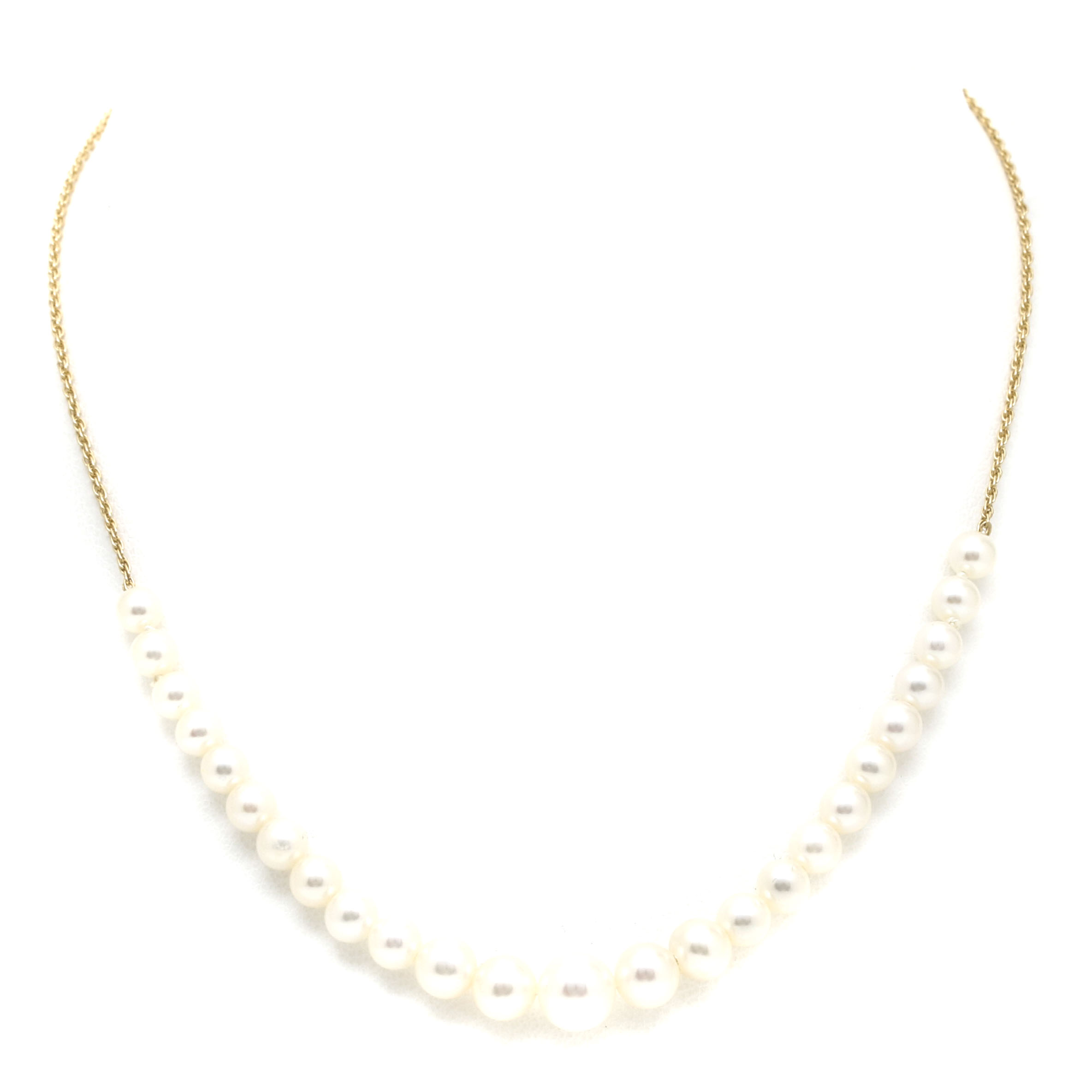14K Yellow Gold Cultured Pearl Necklace with Add On Pearls