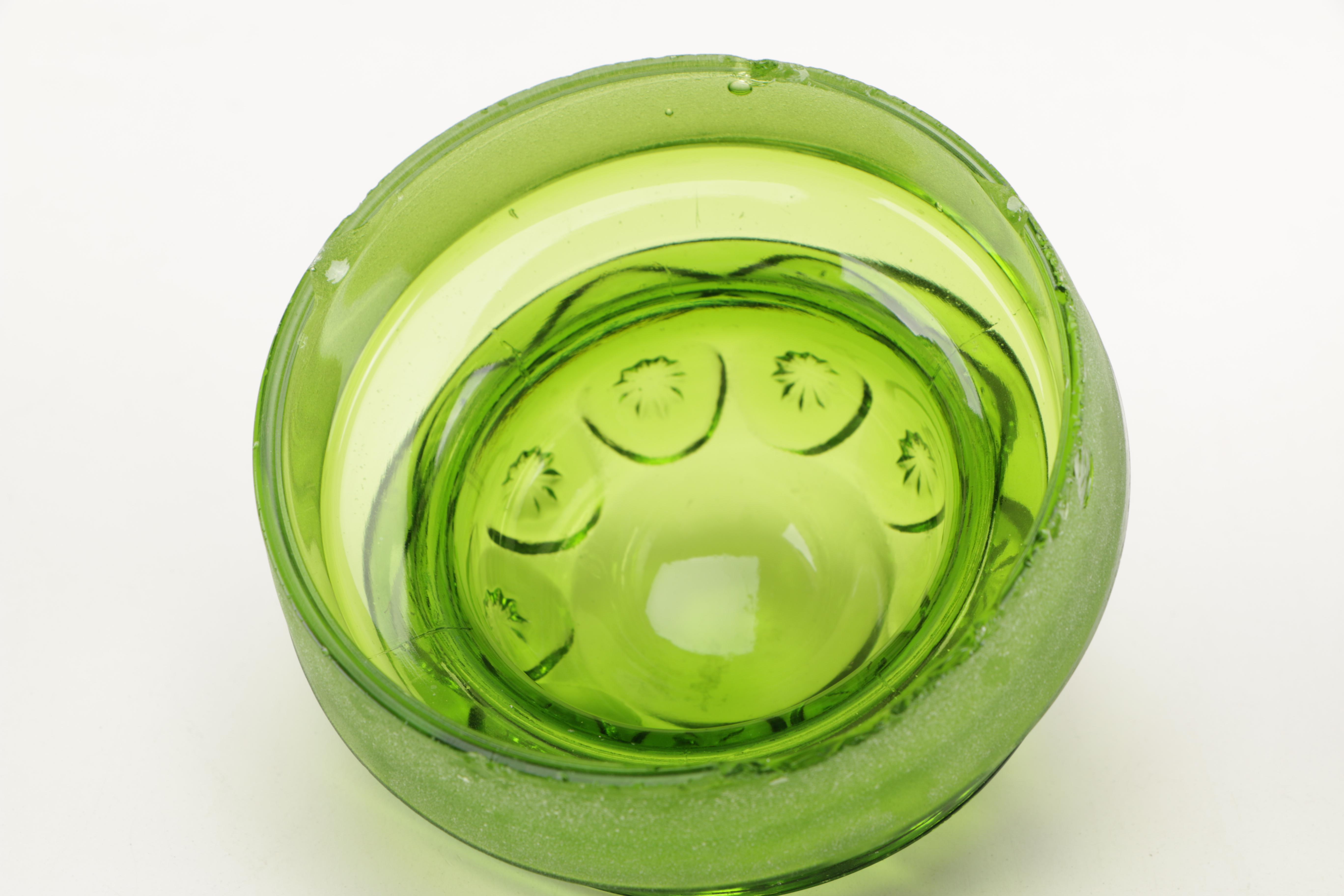 Vintage Green Glass Canisters