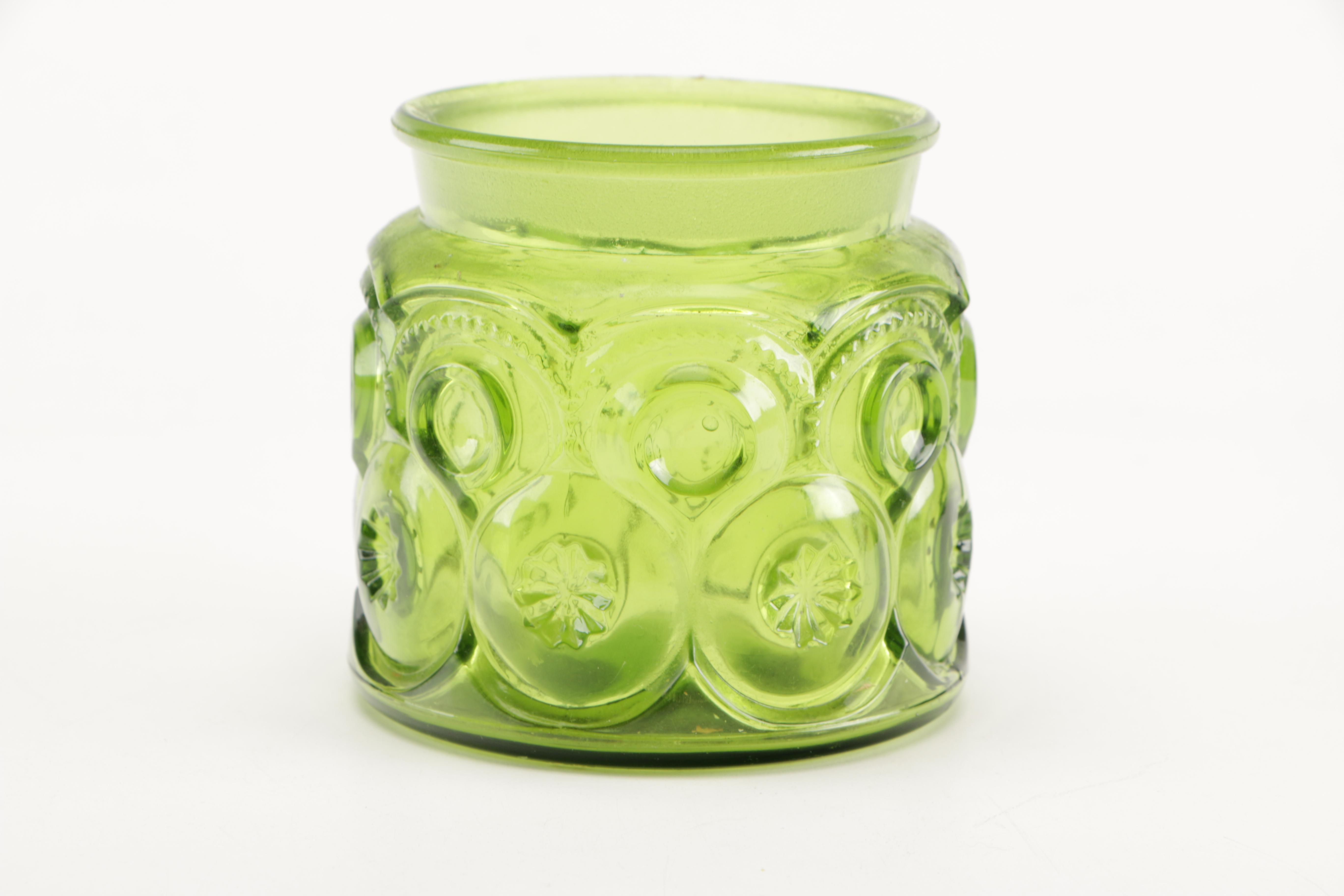 Vintage Green Glass Canisters