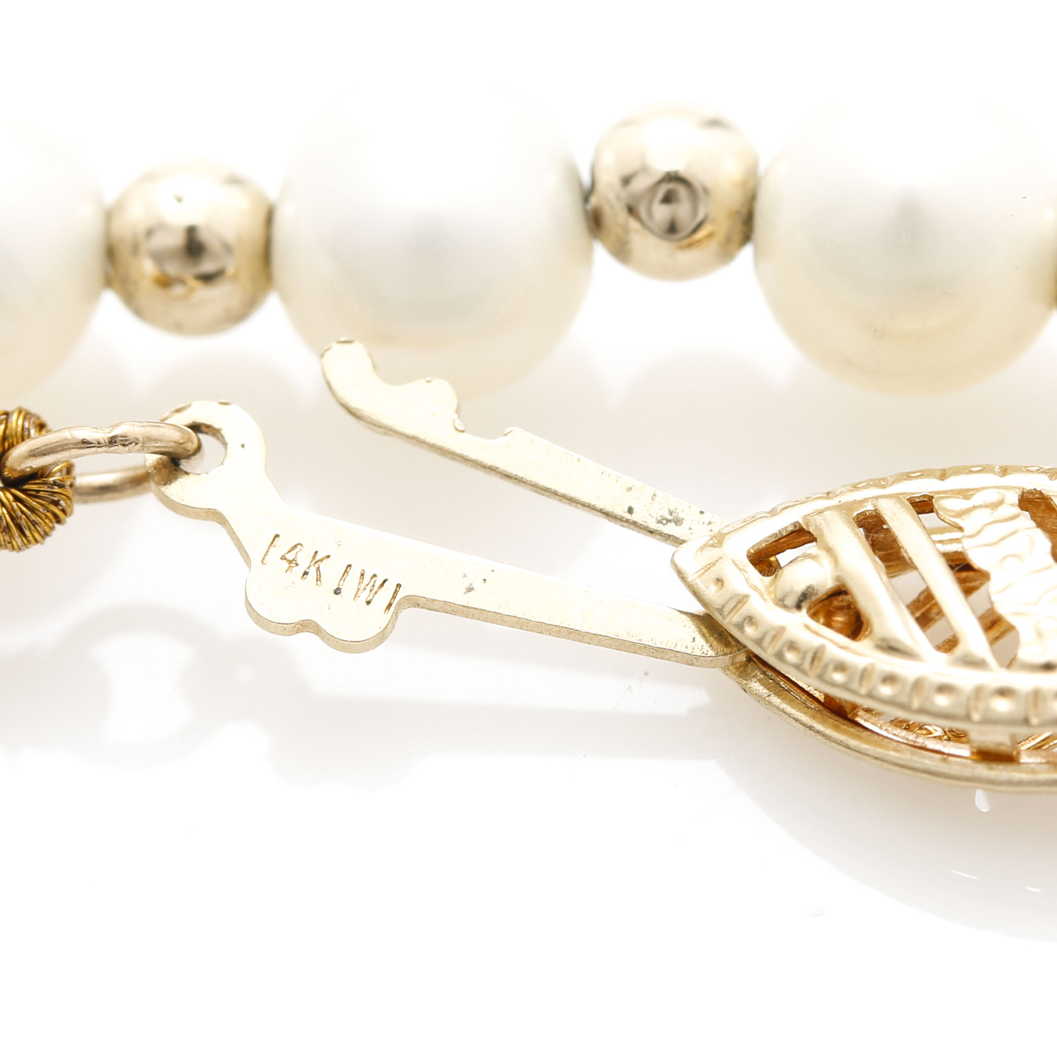 14K Yellow Gold Pearl Necklaces and Bracelet Set