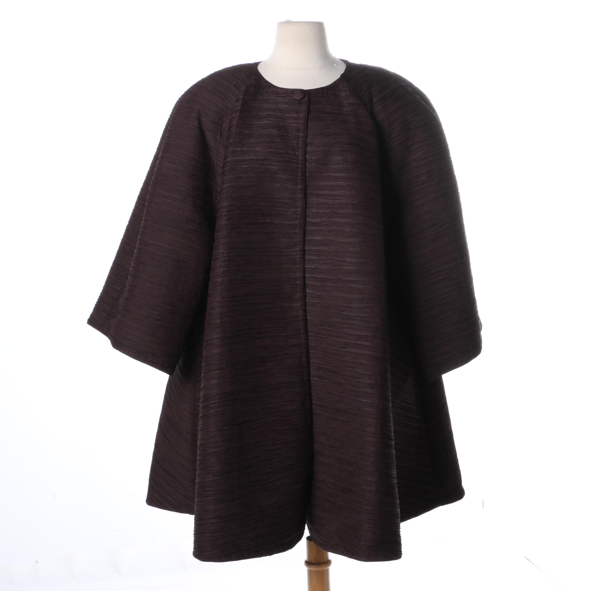 Saks Fifth Avenue Dark Purple Swing Coat