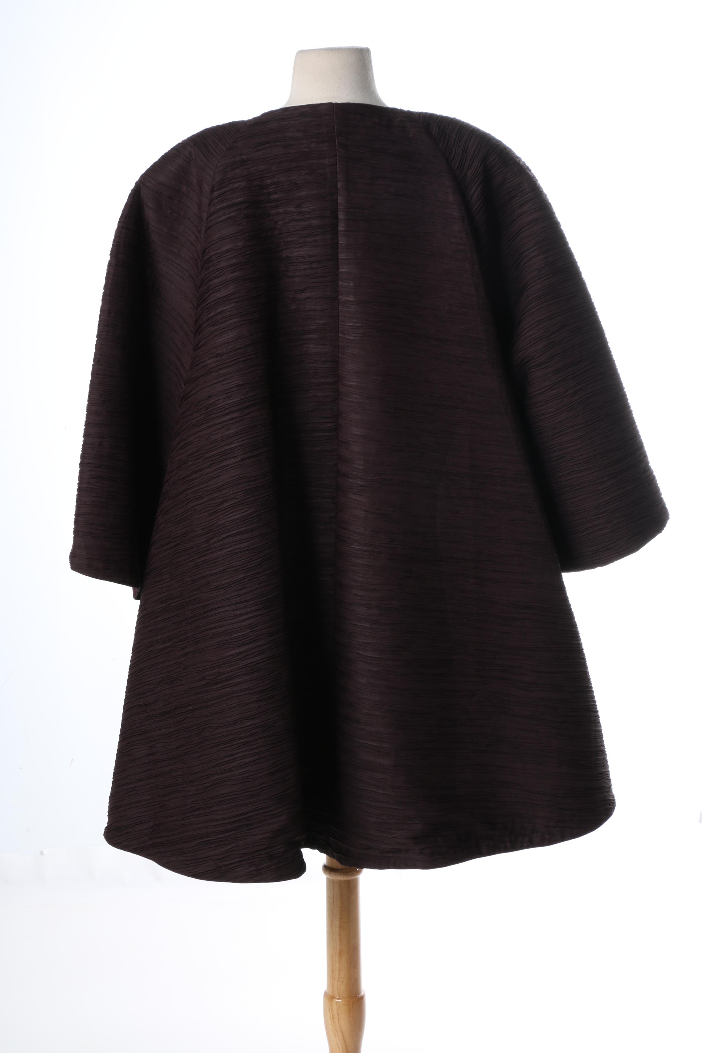 Saks Fifth Avenue Dark Purple Swing Coat