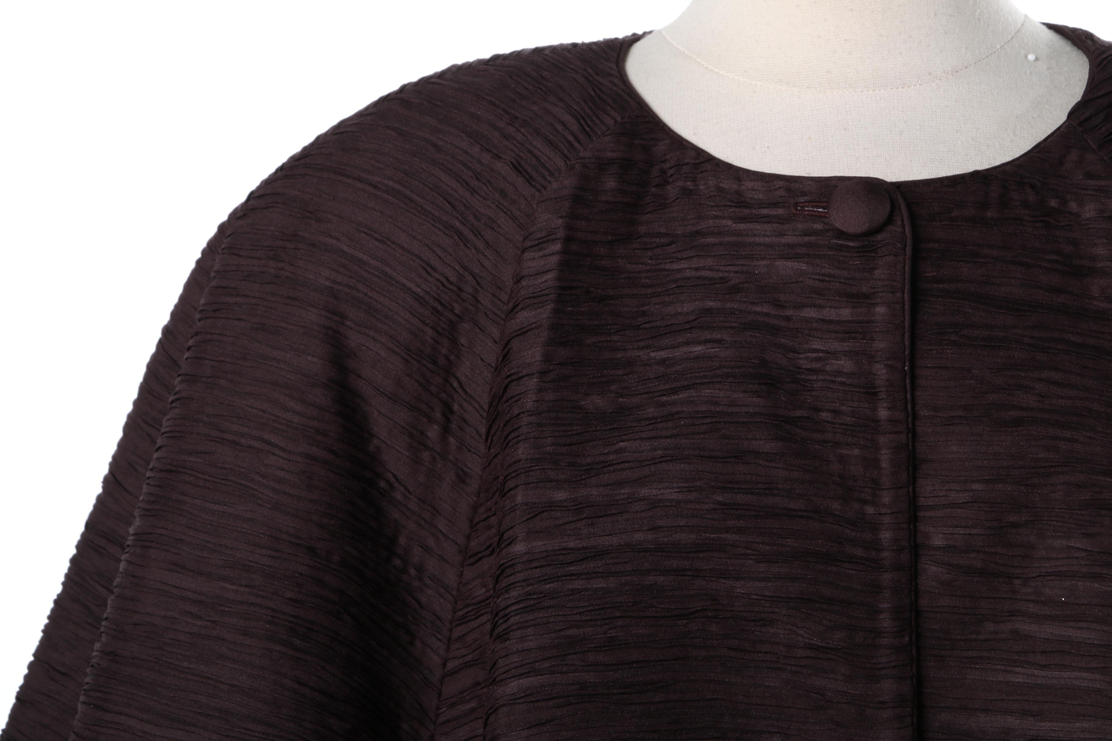 Saks Fifth Avenue Dark Purple Swing Coat