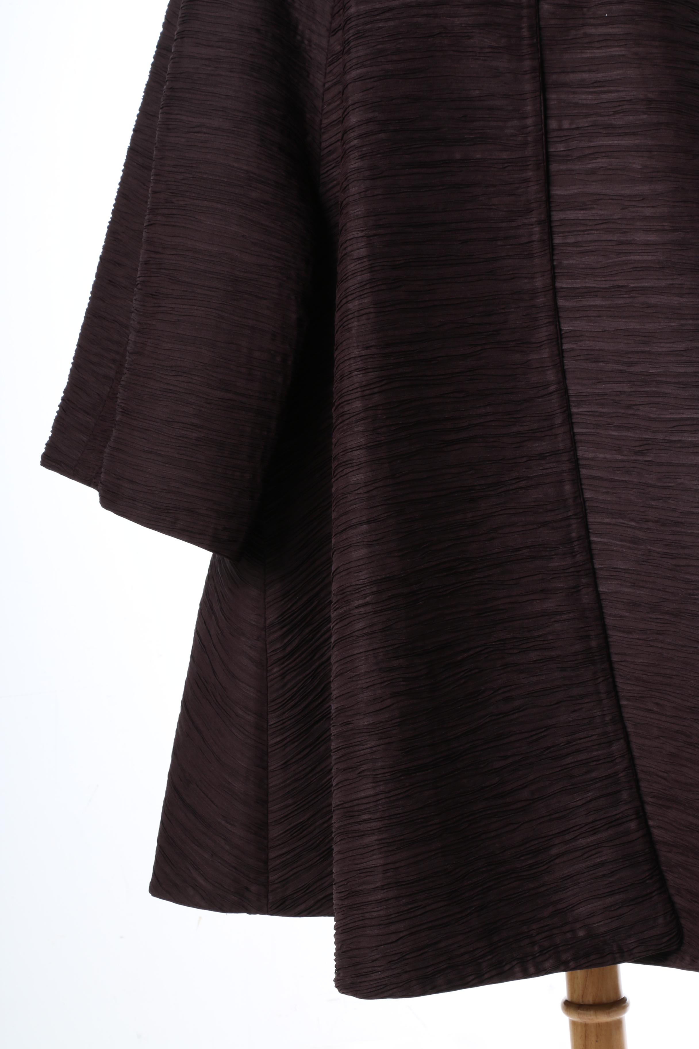 Saks Fifth Avenue Dark Purple Swing Coat