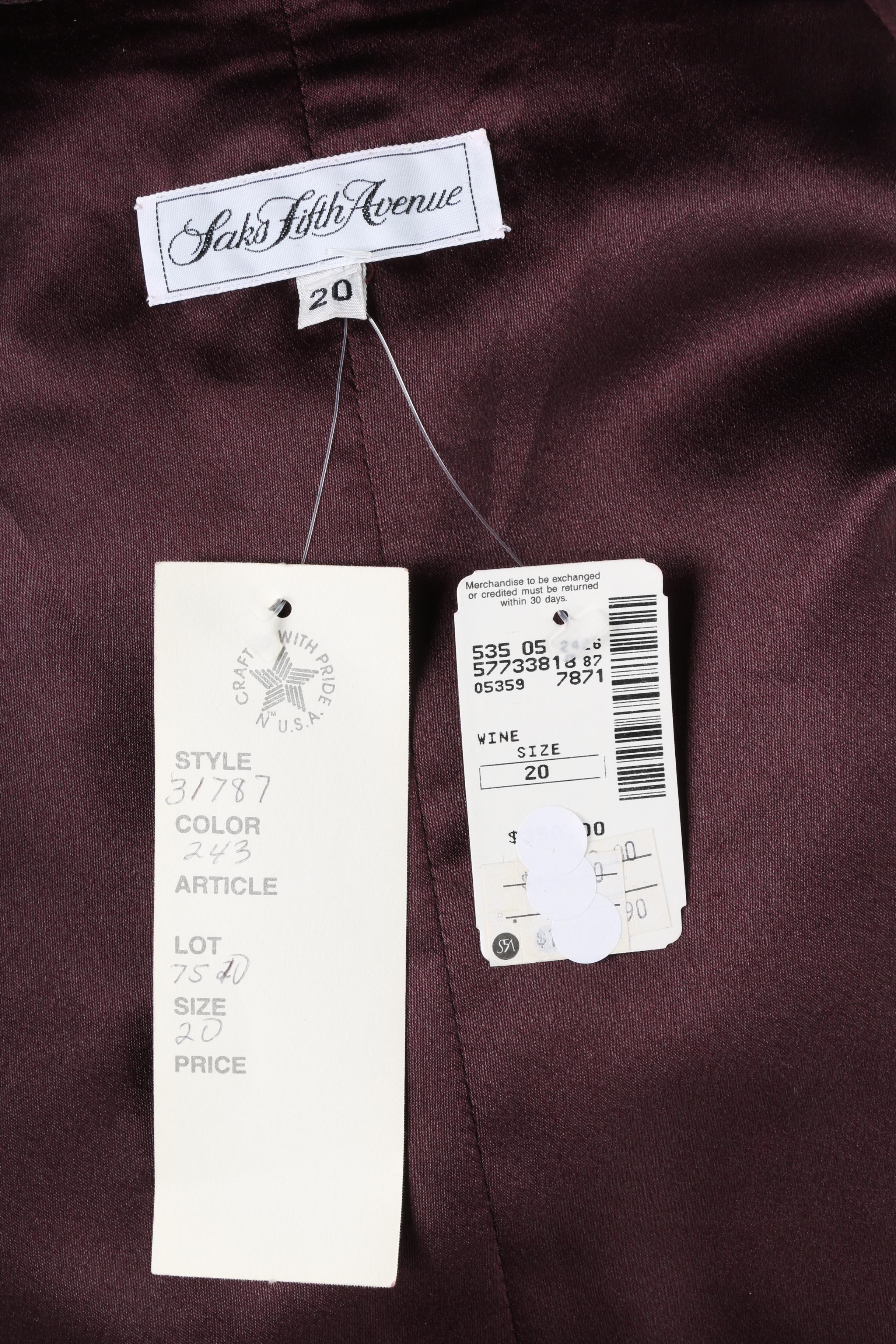 Saks Fifth Avenue Dark Purple Swing Coat