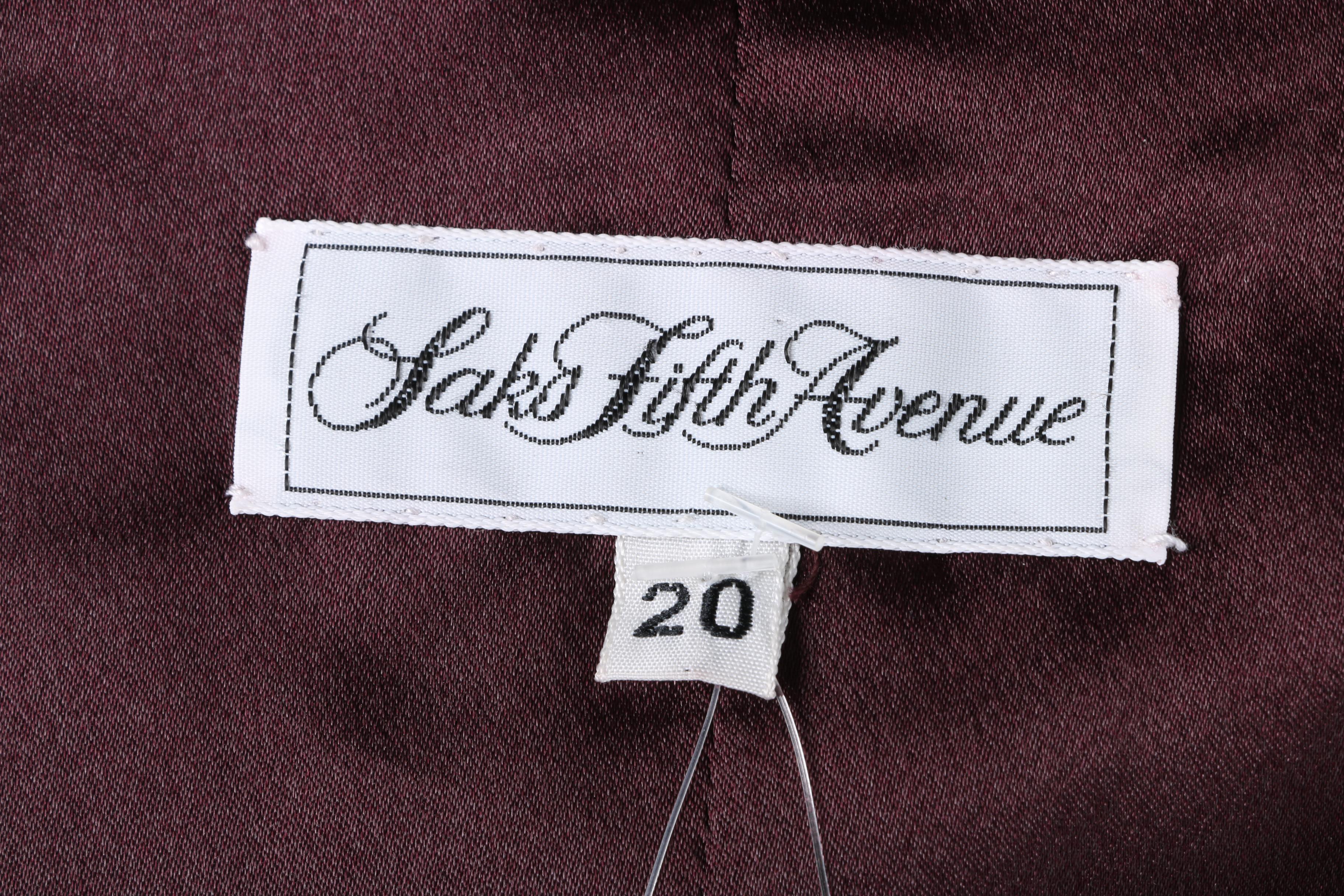 Saks Fifth Avenue Dark Purple Swing Coat