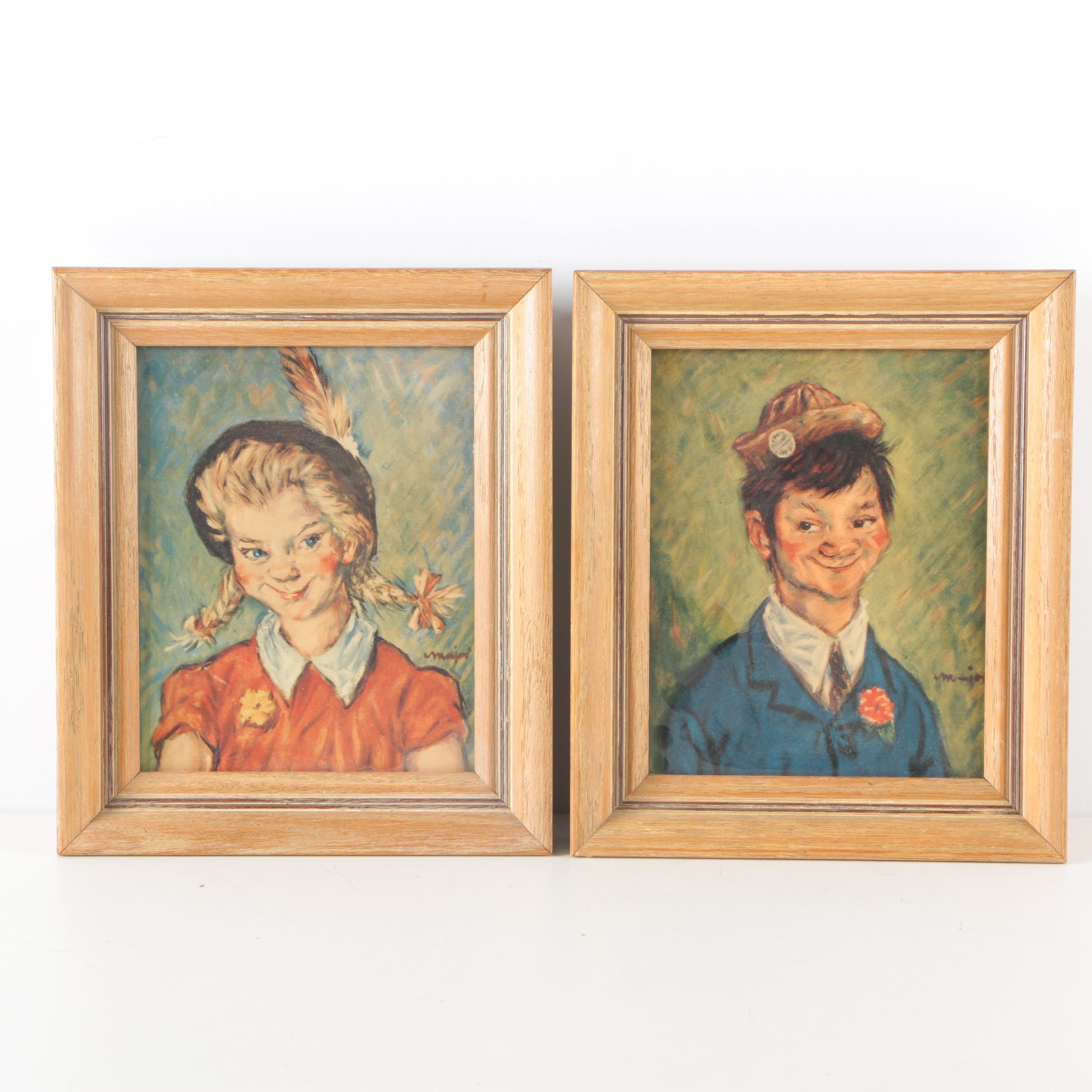 After Henry Major Offset Lithographs "The Philosopher's Heir" and "The Philosophers Offering"