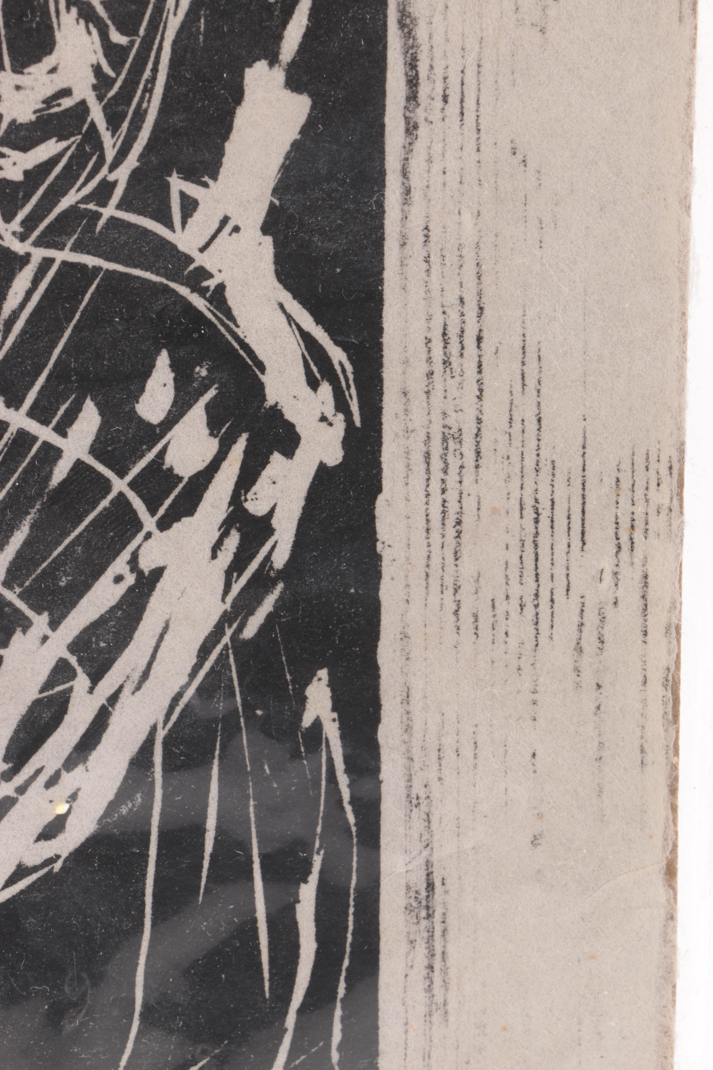 Woodblock Print of a Rabbi Holding a Torah Scroll