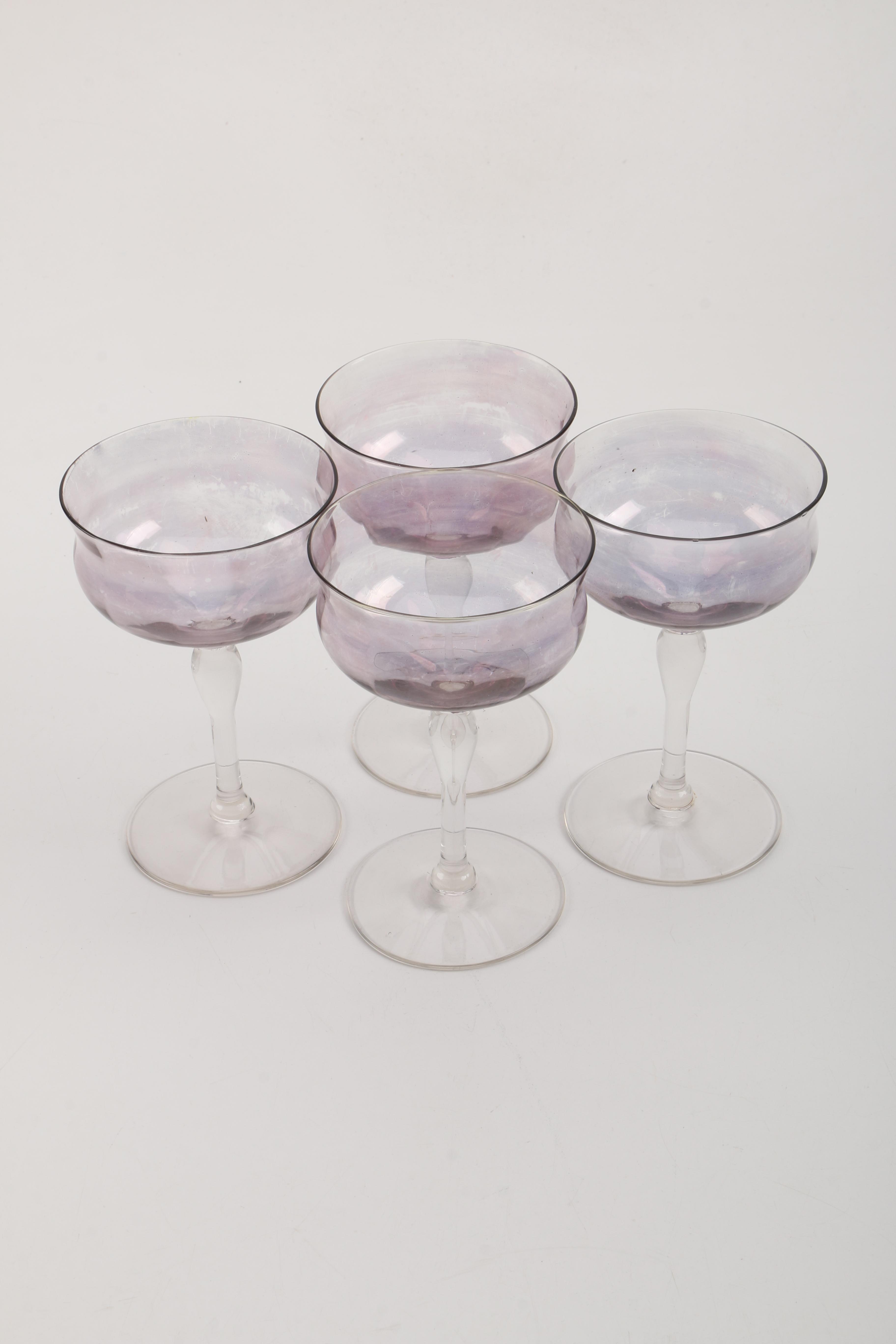 Light Purple Cocktail Coupe Glasses