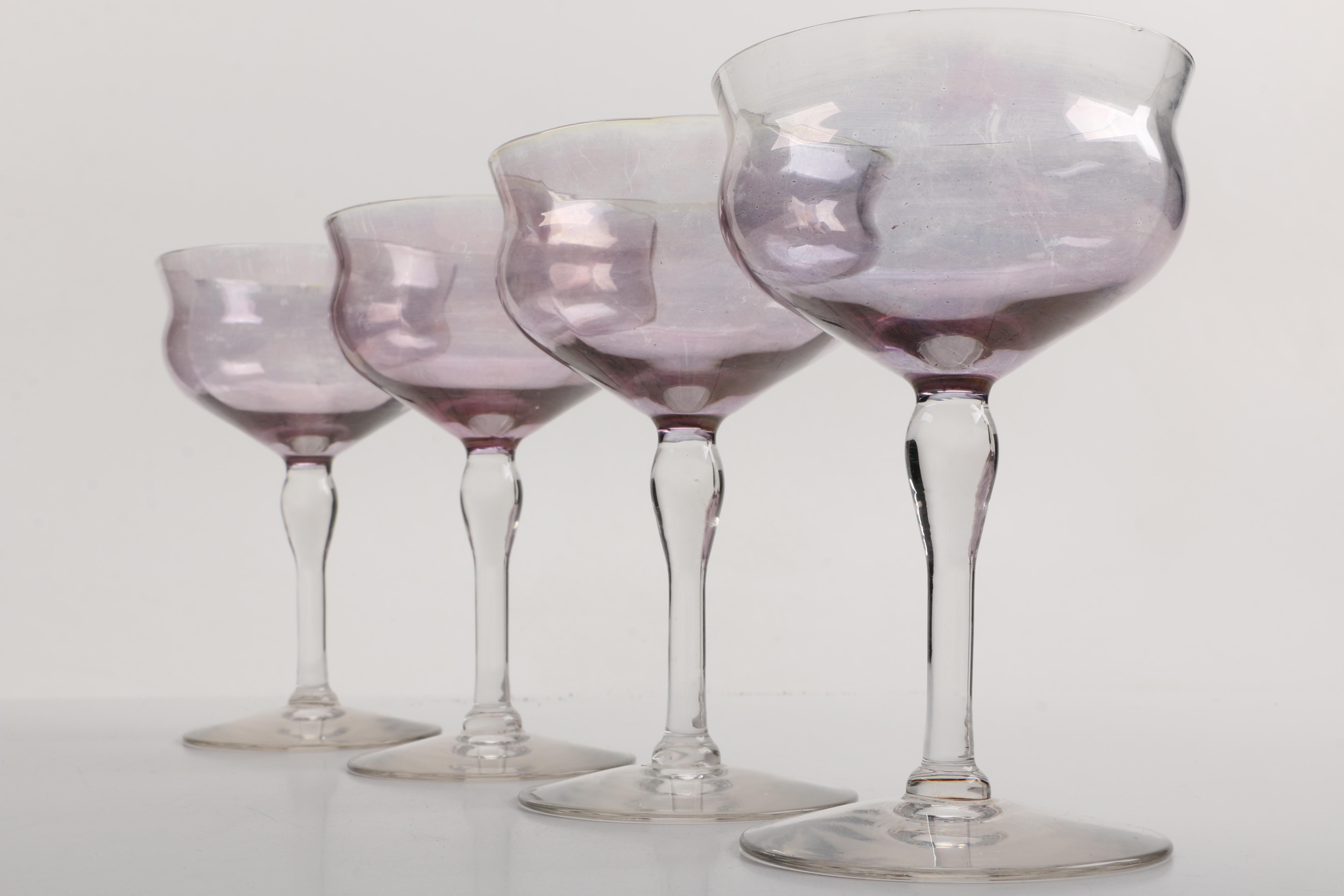 Light Purple Cocktail Coupe Glasses
