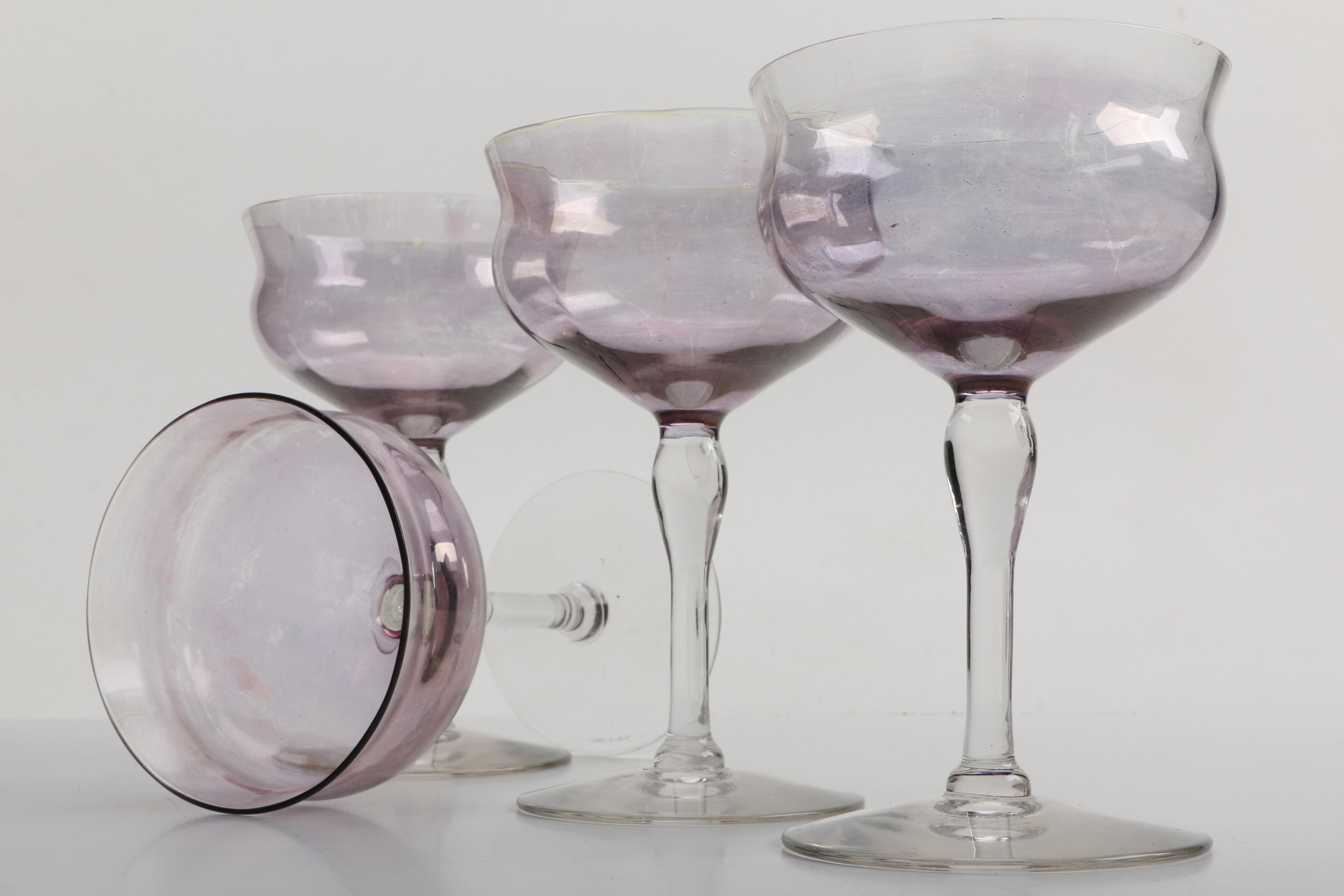Light Purple Cocktail Coupe Glasses