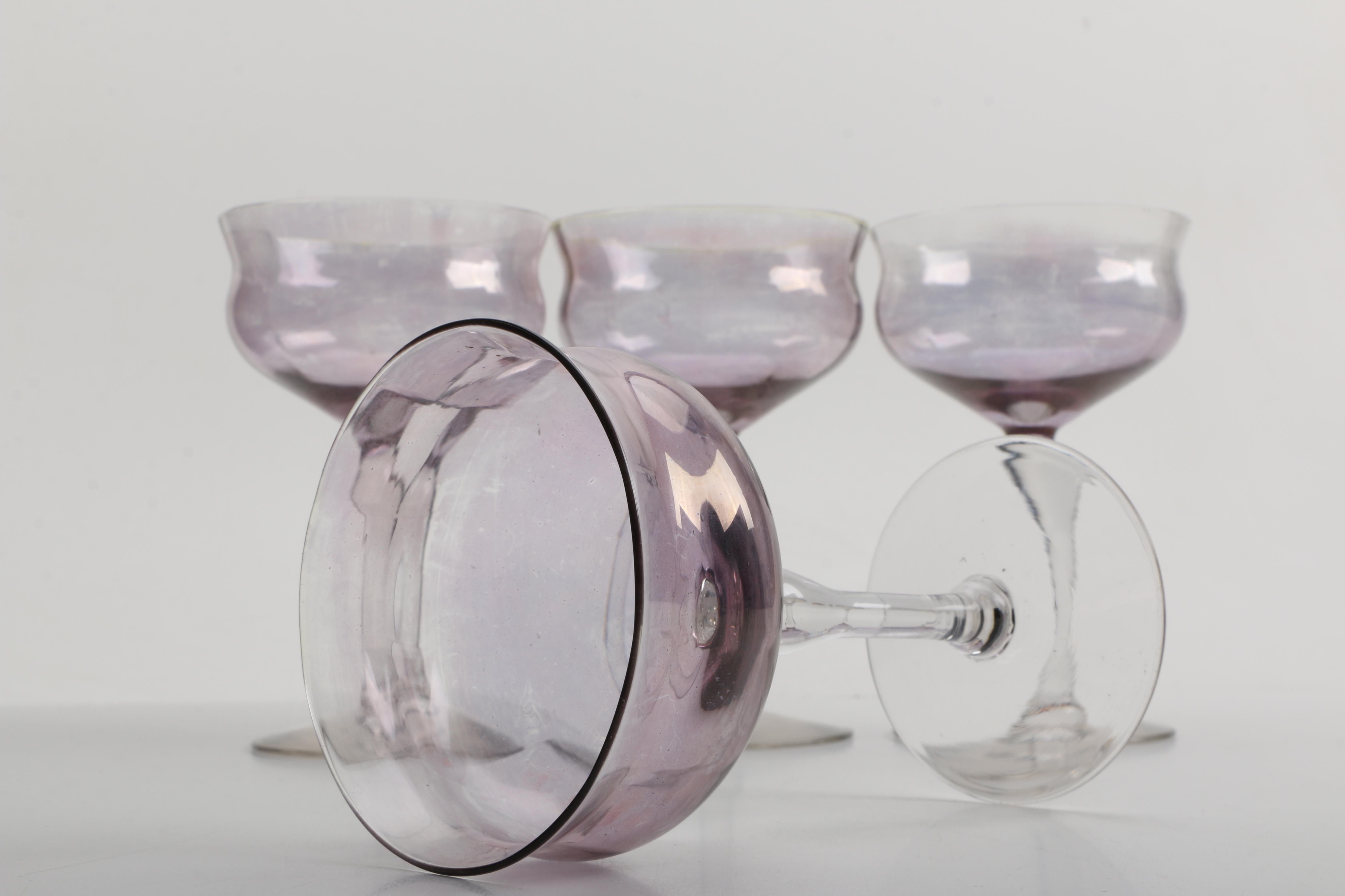 Light Purple Cocktail Coupe Glasses