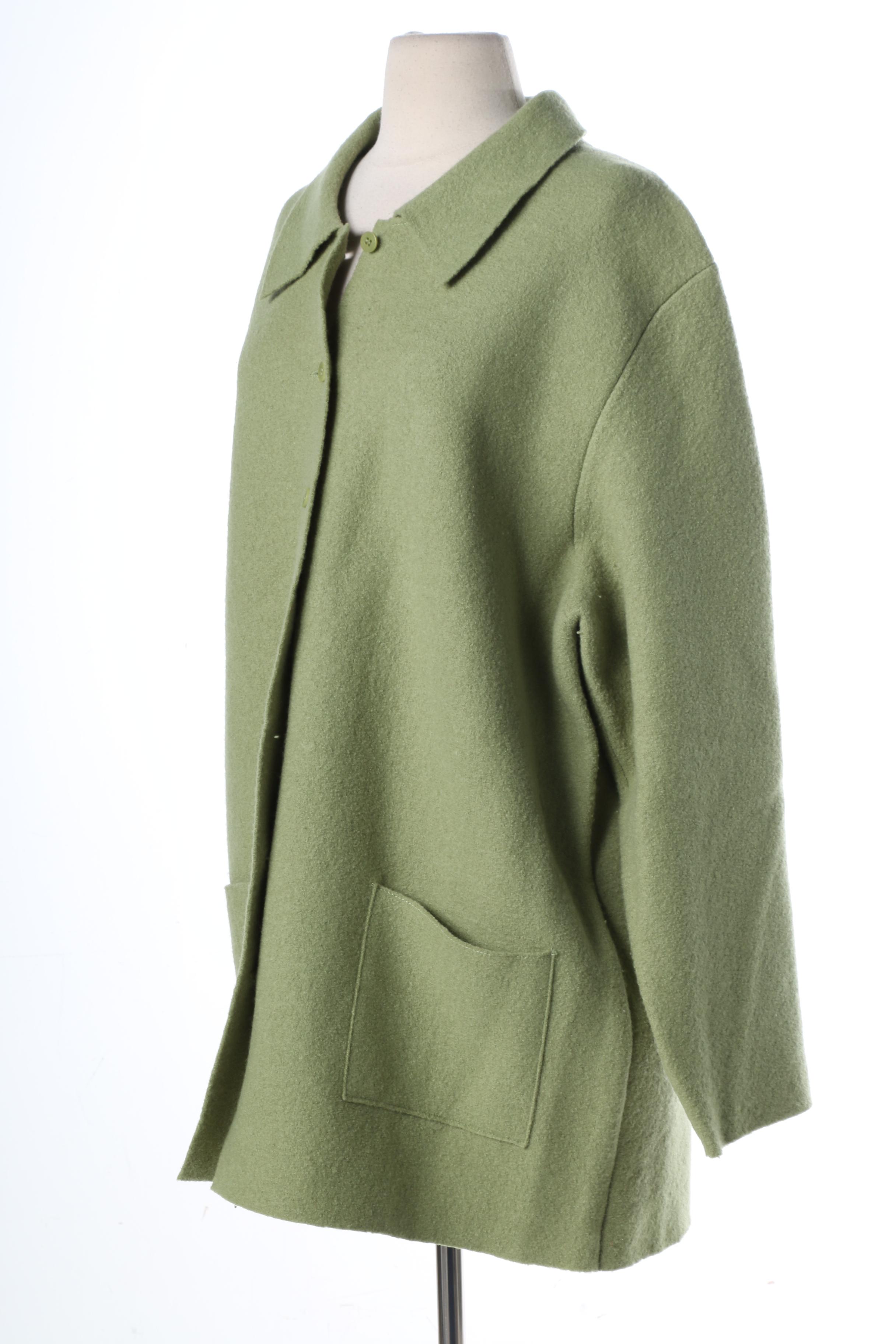 Eileen Fisher Boiled Wool Jacket Coat
