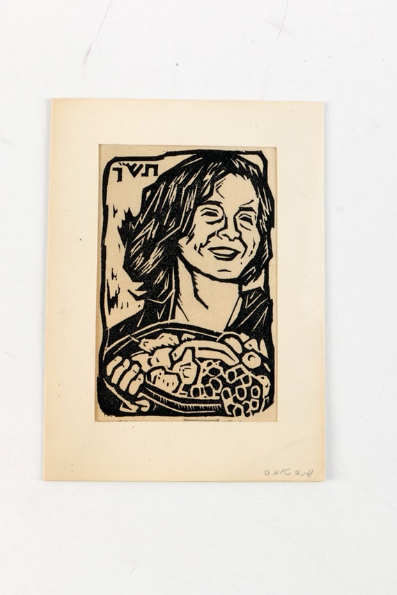 Arthur Kolnik Signed Limited Edition Woodblock Portrait