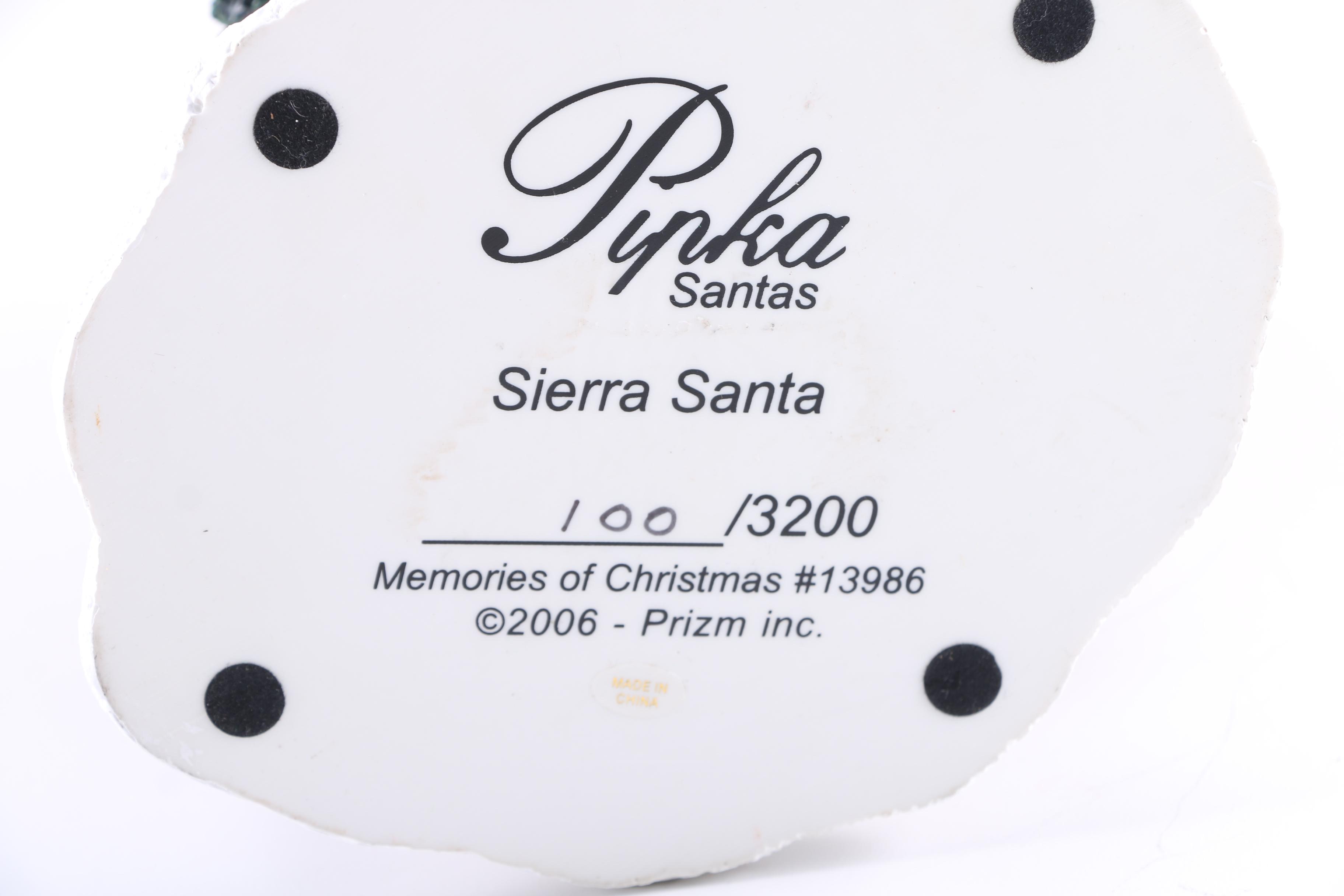 Limited Edition Pipka "Sierra Santa," "Antarctic Santa," "Santa on the Go" Figurines