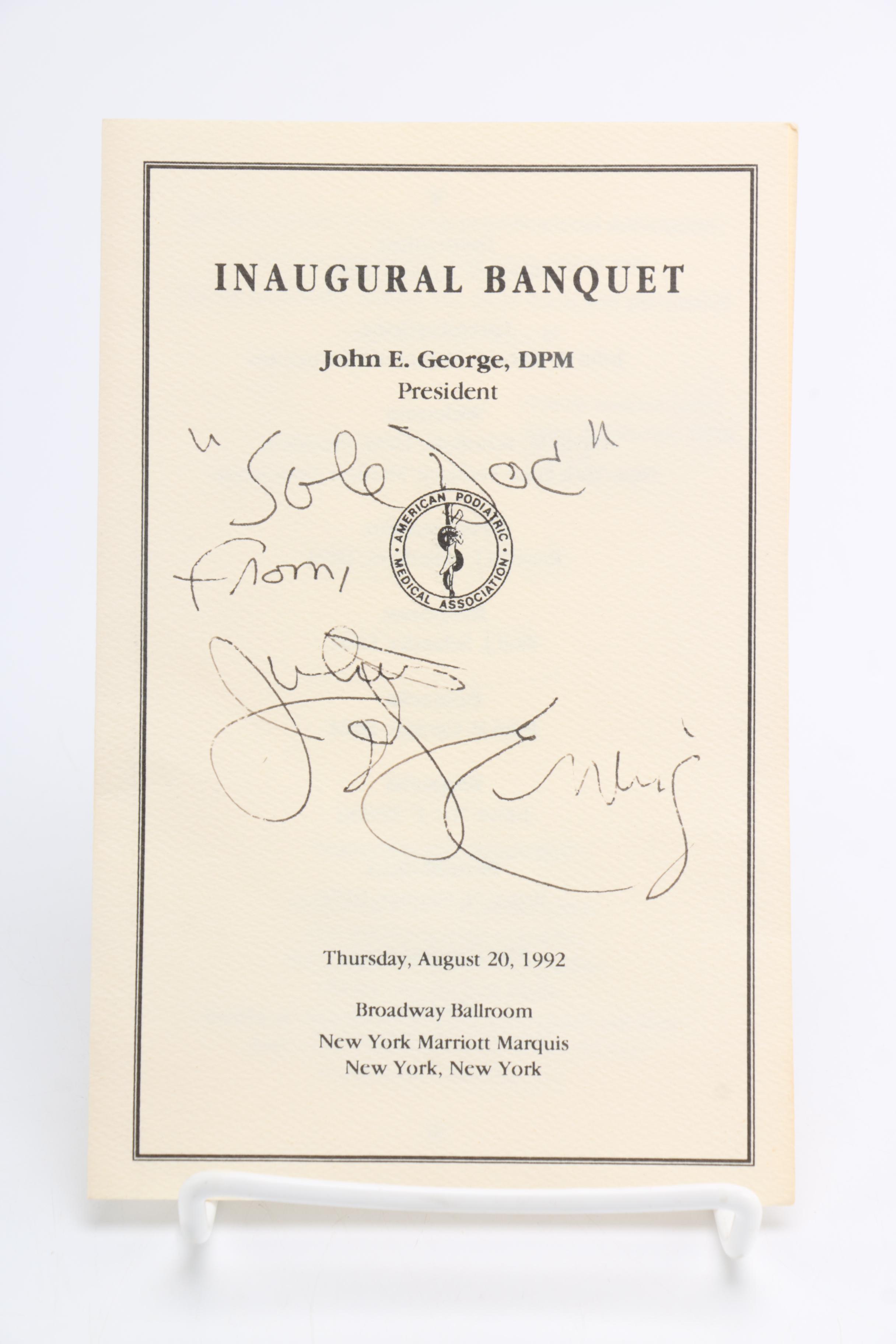 Signed "Julius Erving" American Podiatric Inaugural Banquet Program