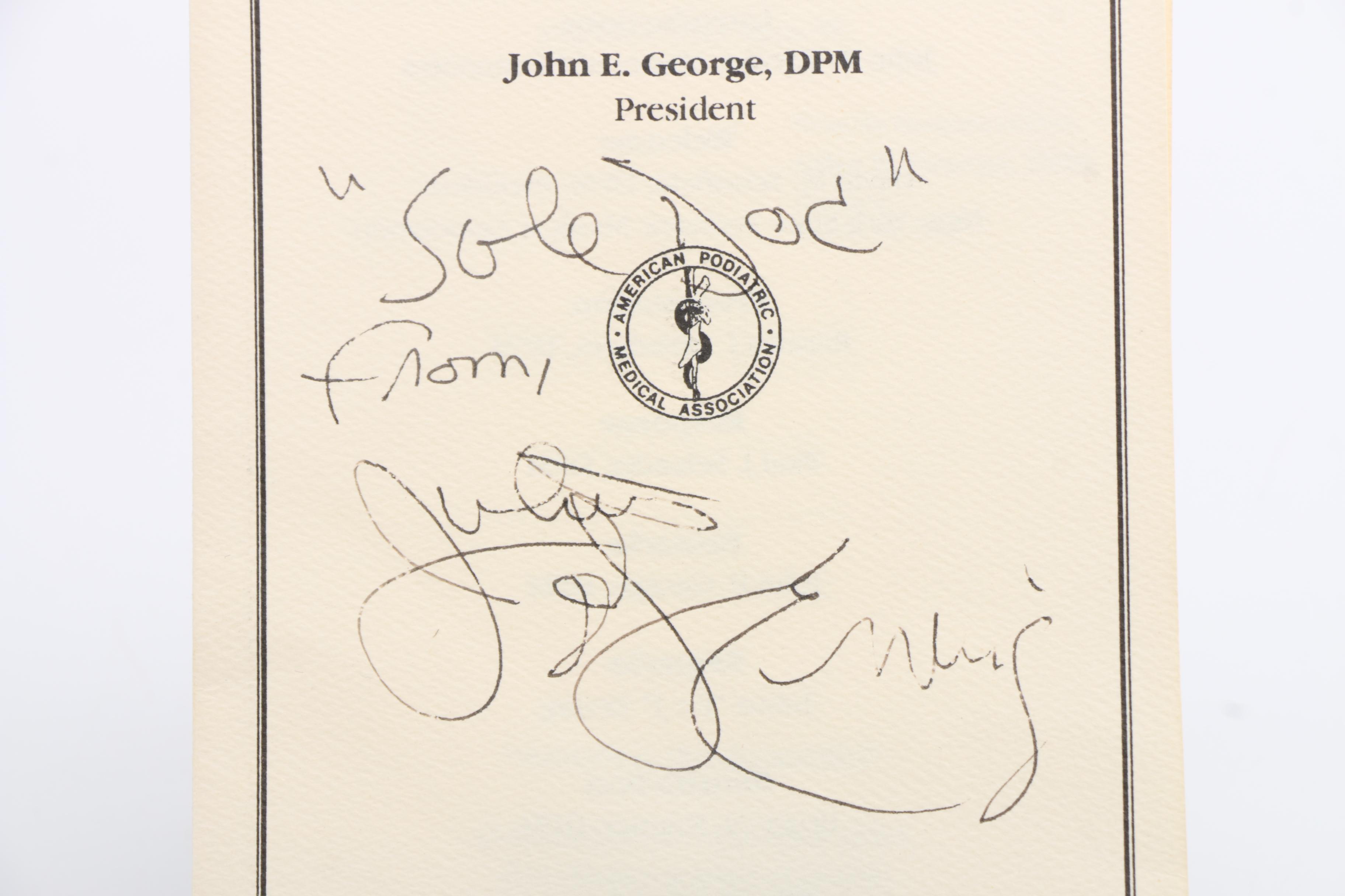 Signed "Julius Erving" American Podiatric Inaugural Banquet Program