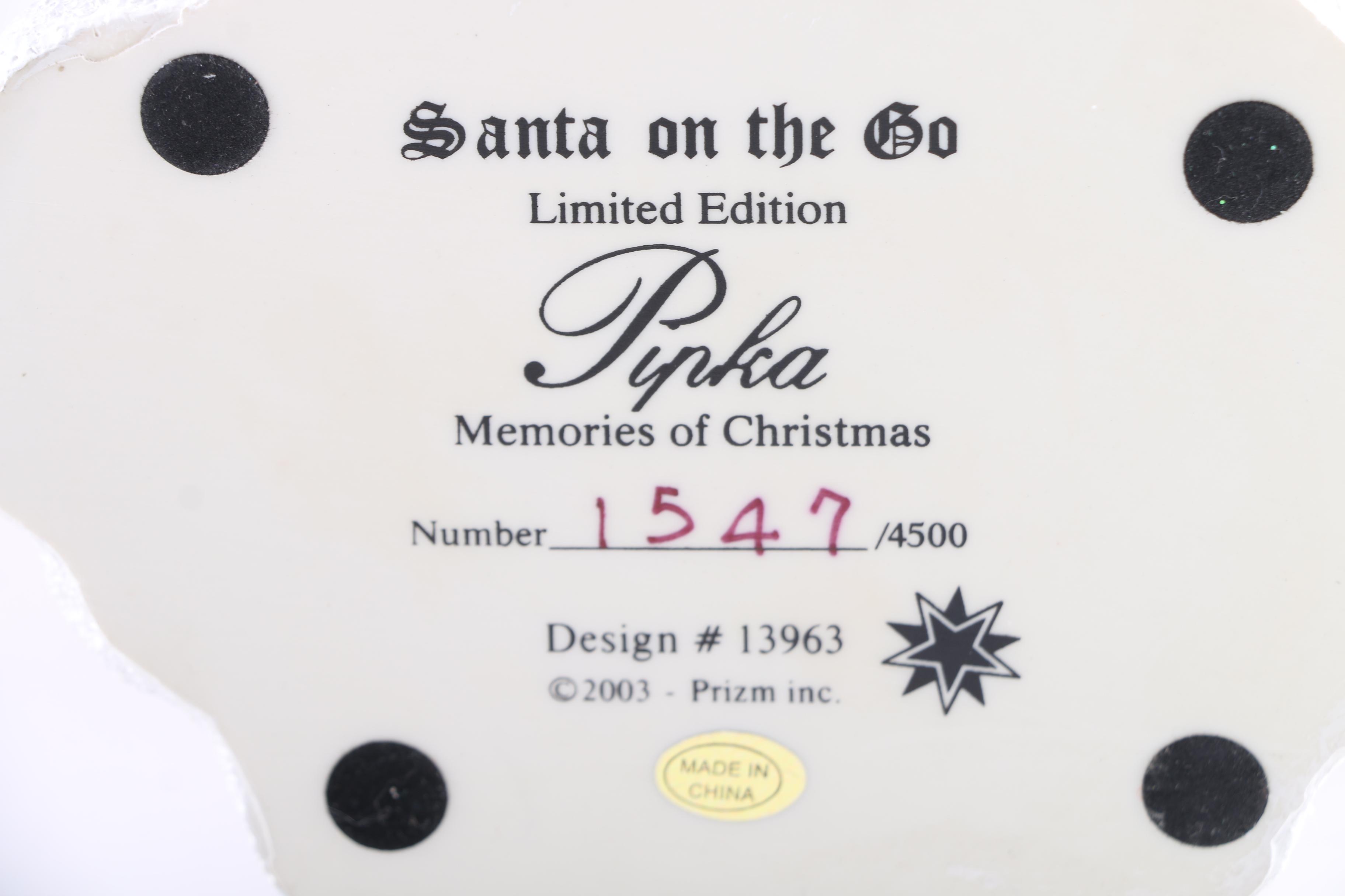 Limited Edition Pipka "Sierra Santa," "Antarctic Santa," "Santa on the Go" Figurines