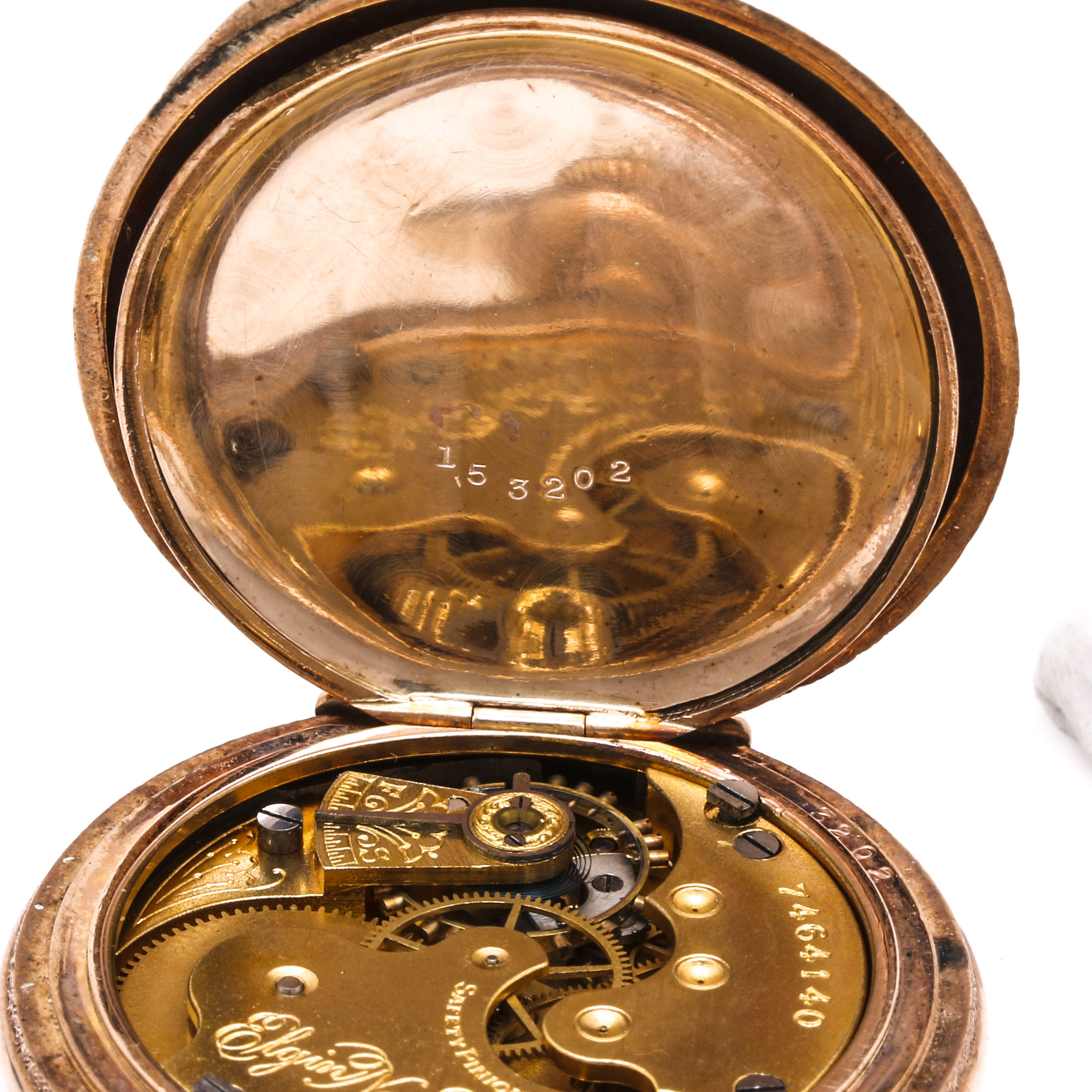 Antique Elgin Gold Filled Personalized Hunter Case Pocket Watch