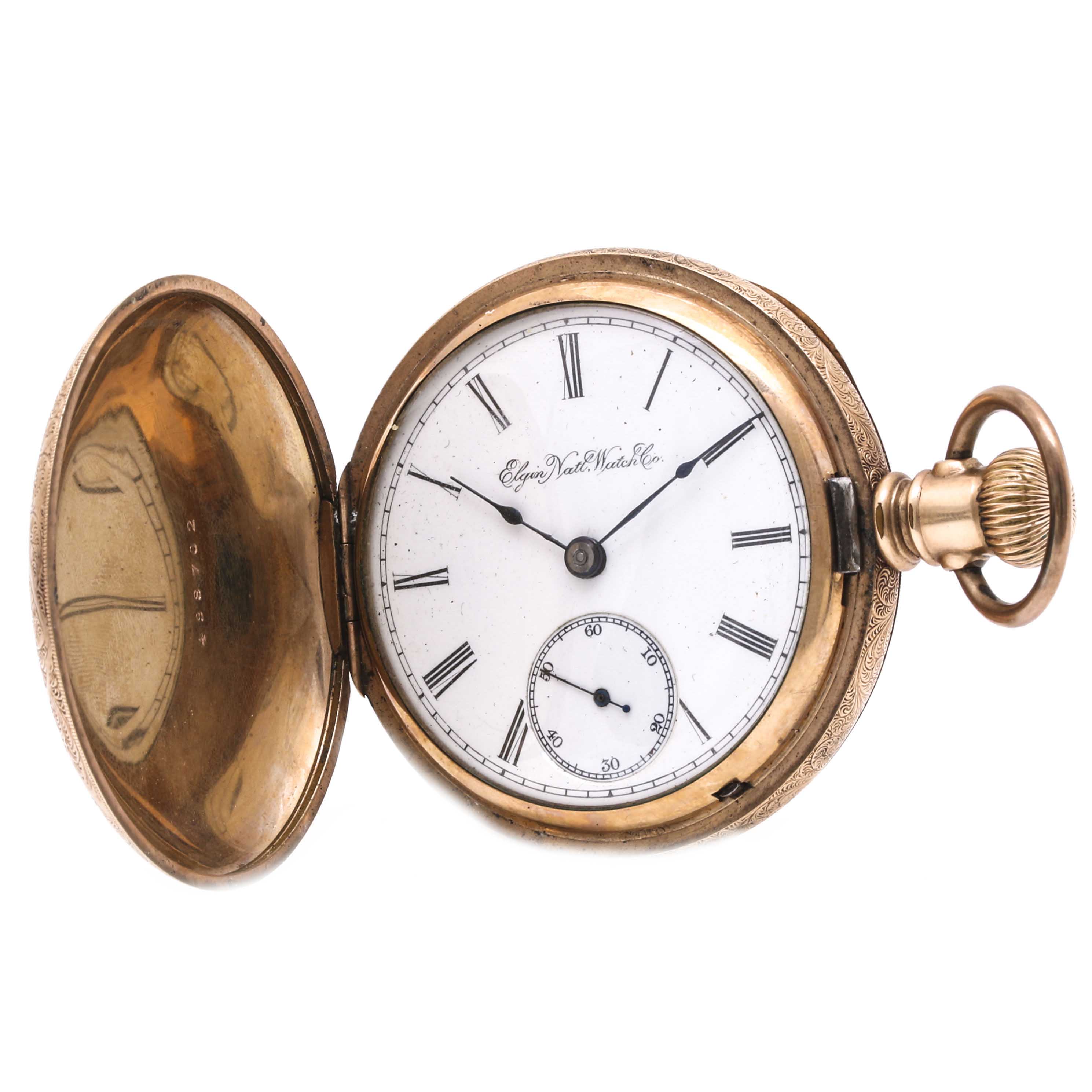Antique Elgin Yellow Gold Filled Personalized Pocket Watch