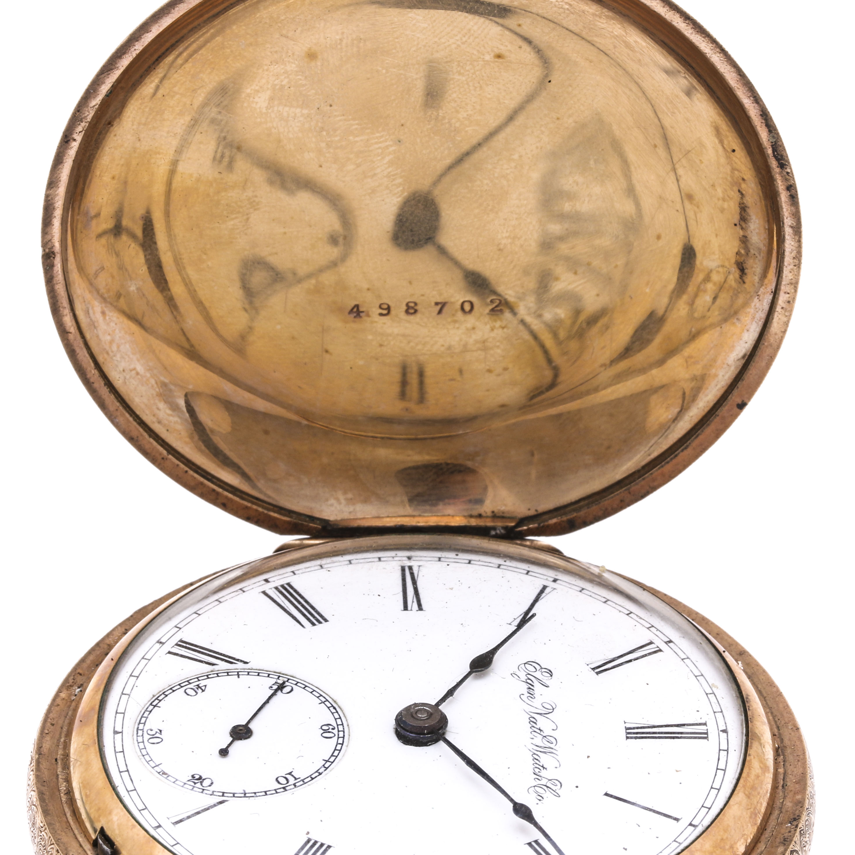 Antique Elgin Yellow Gold Filled Personalized Pocket Watch