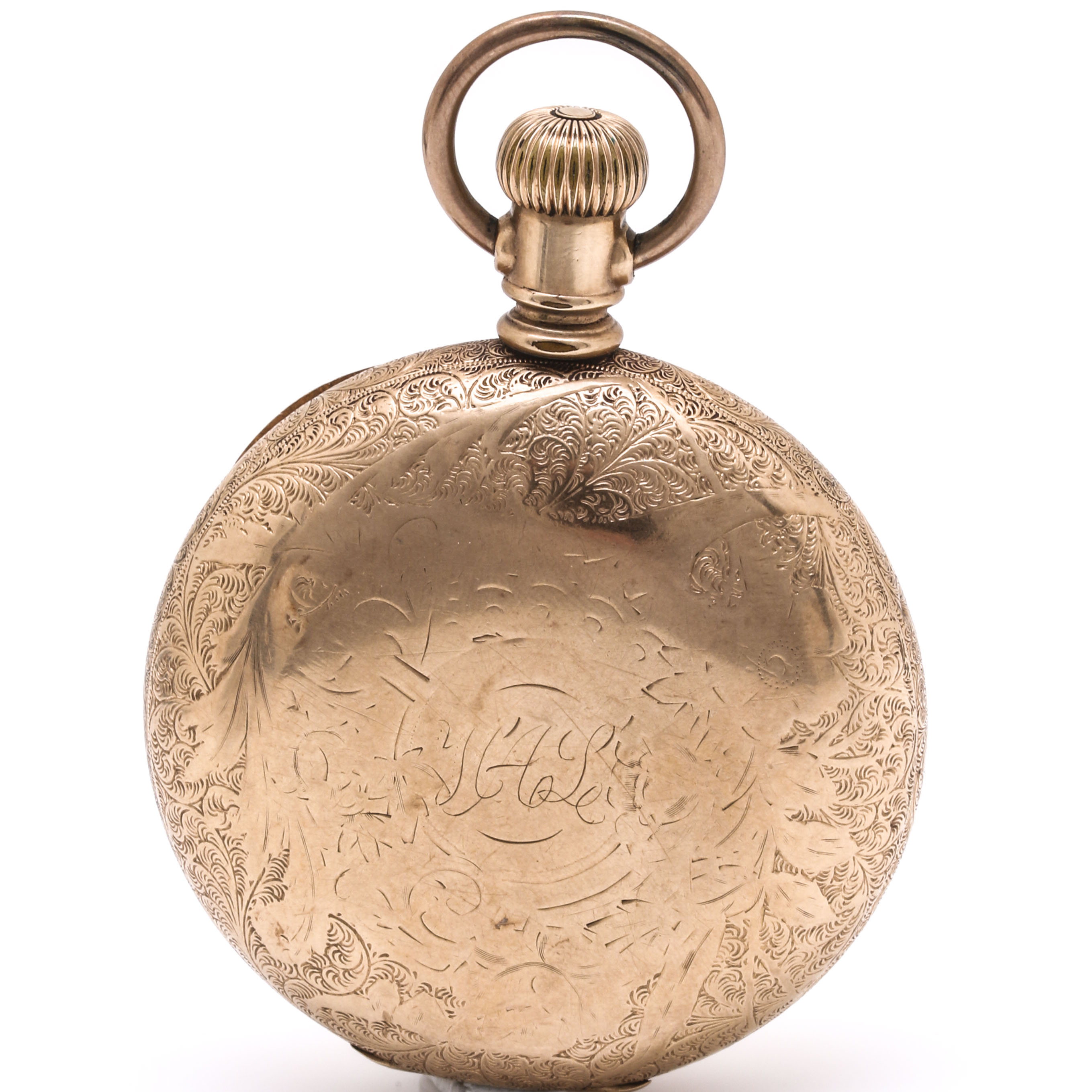 Antique Elgin Yellow Gold Filled Personalized Pocket Watch