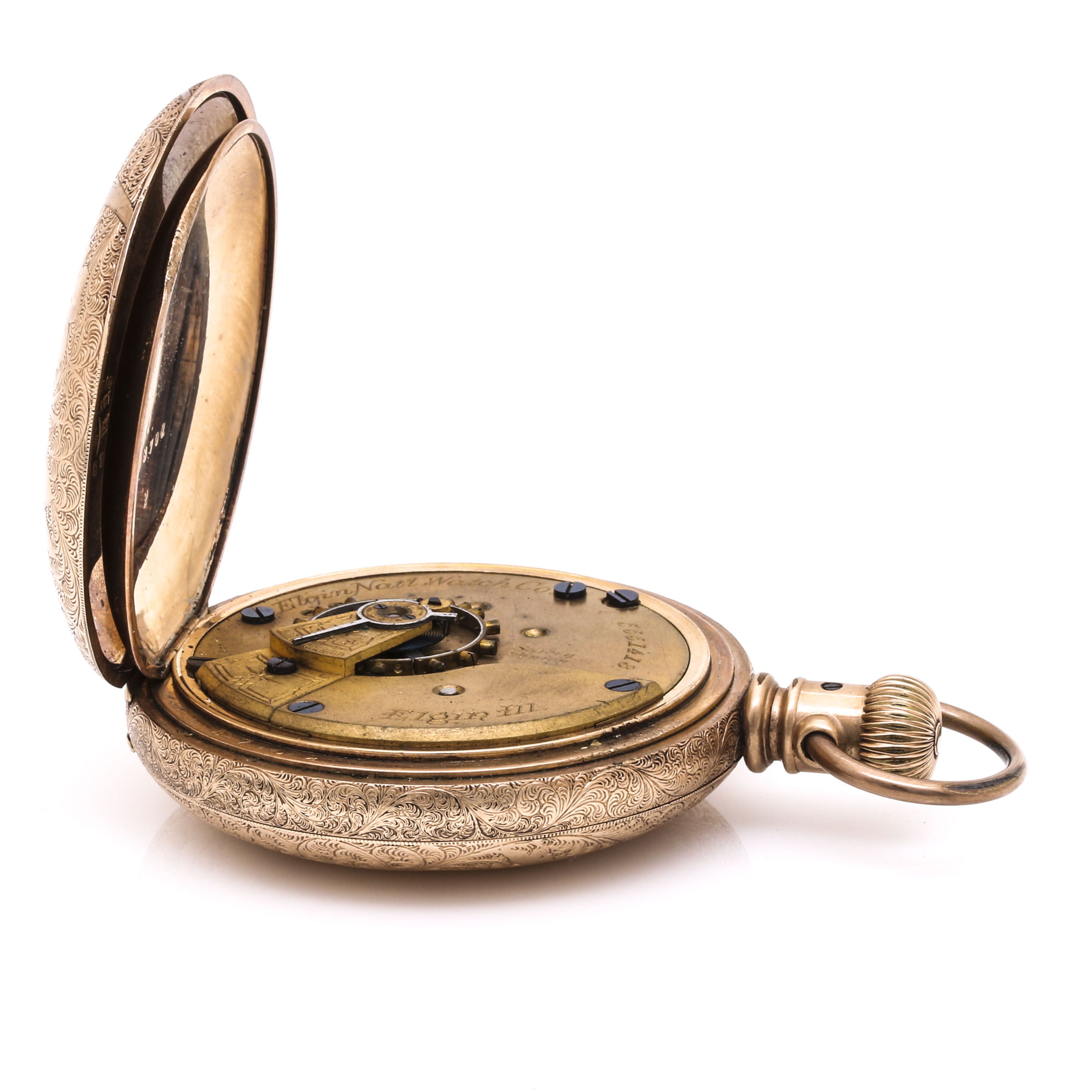 Antique Elgin Yellow Gold Filled Personalized Pocket Watch
