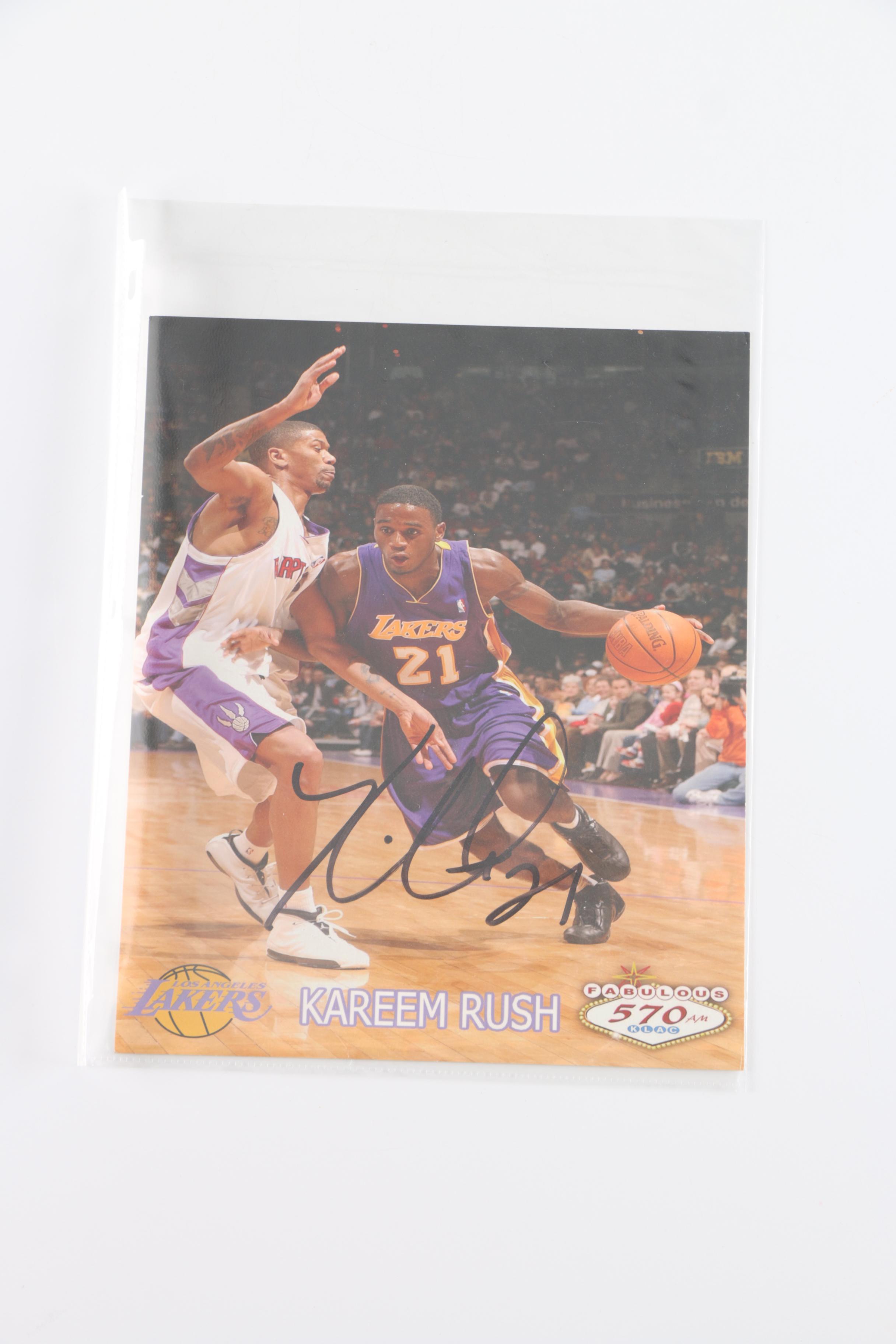 Autographed Basketball Photographs and Basketball Card