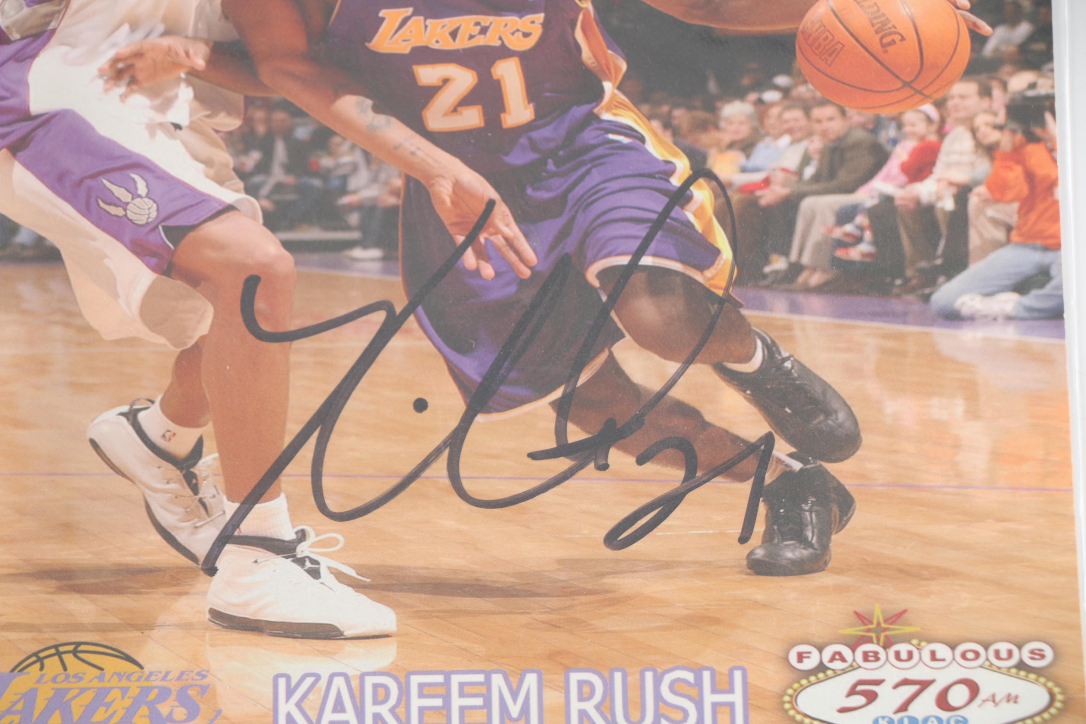 Autographed Basketball Photographs and Basketball Card