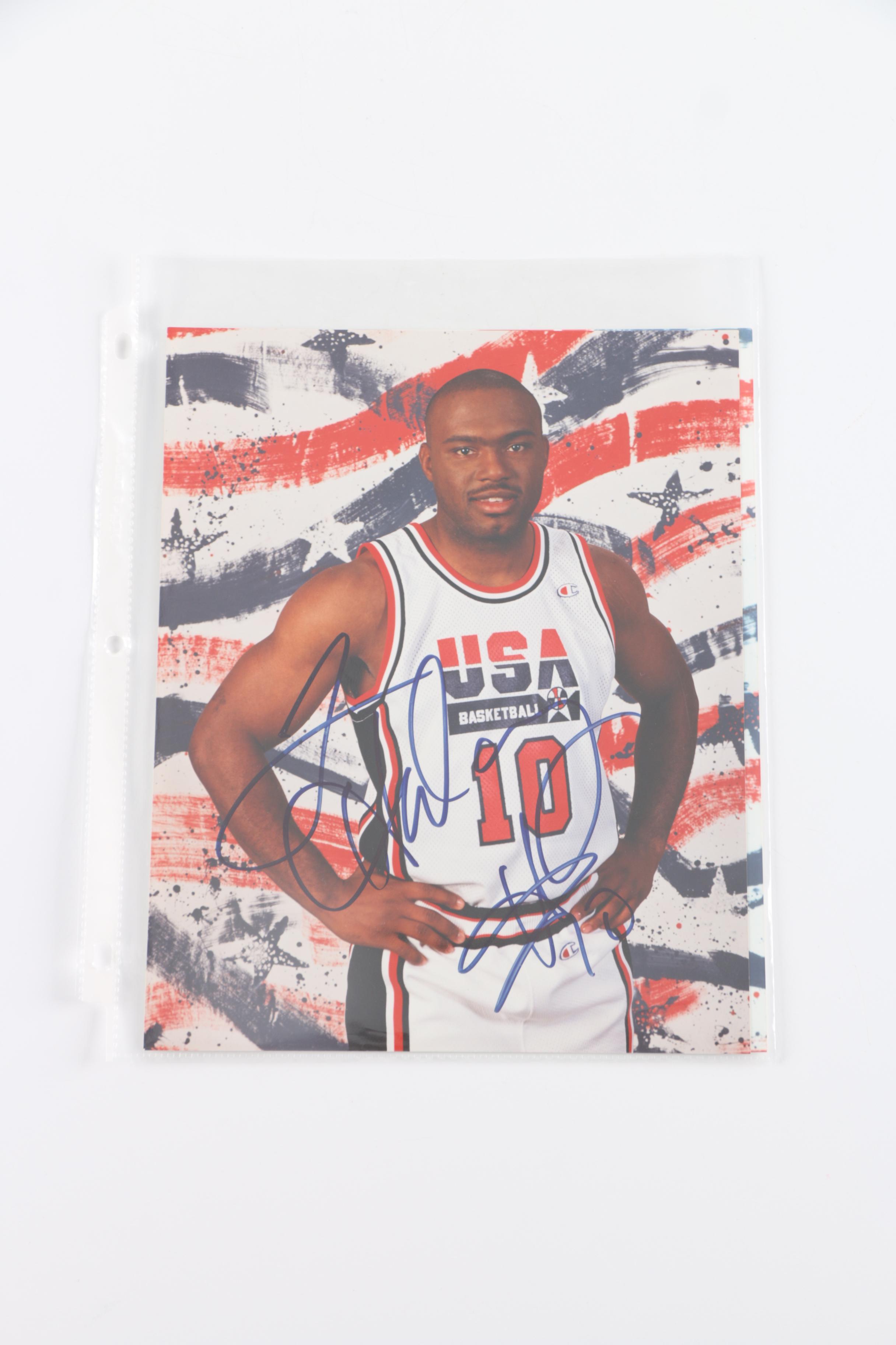 Autographed Basketball Photographs and Basketball Card
