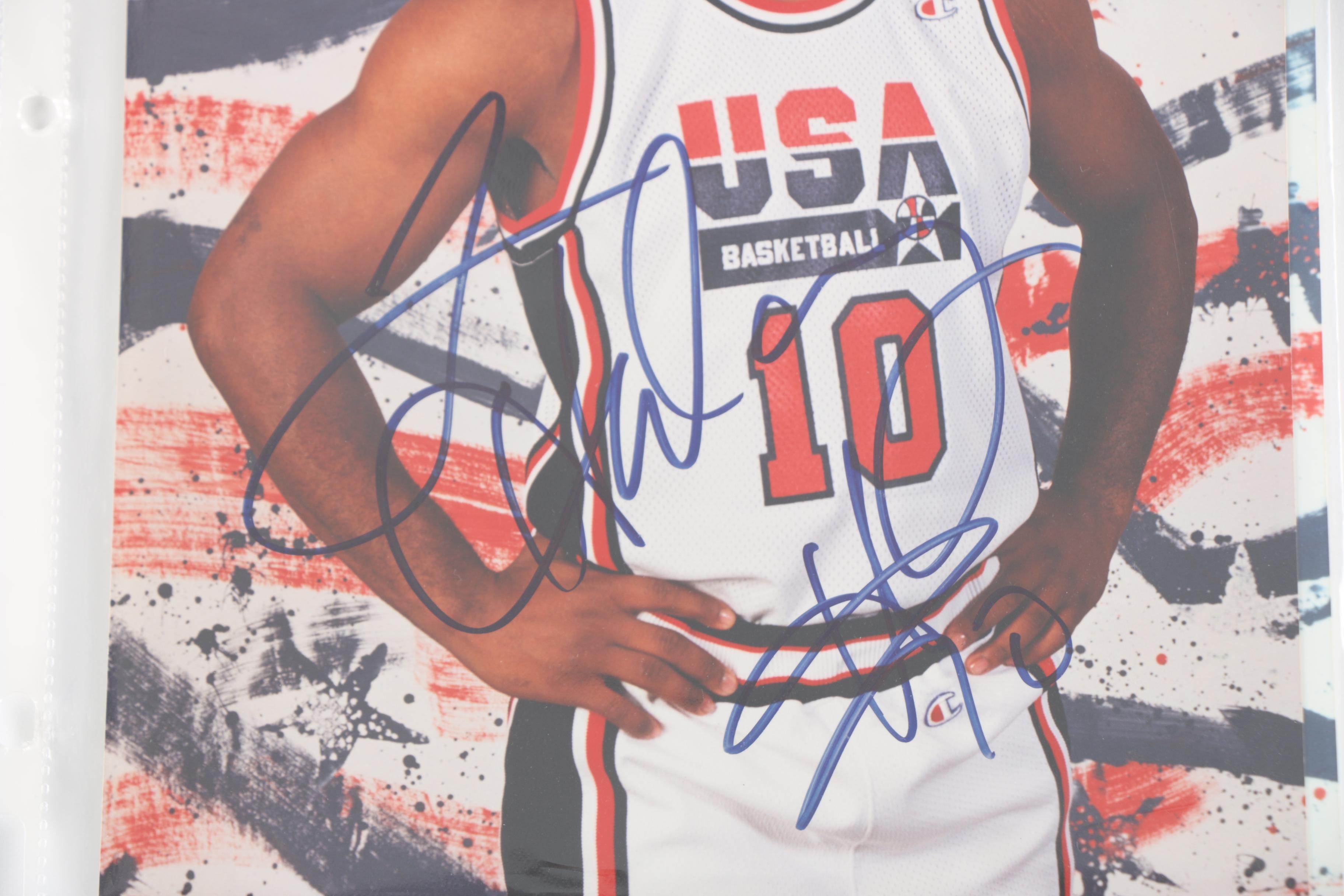 Autographed Basketball Photographs and Basketball Card