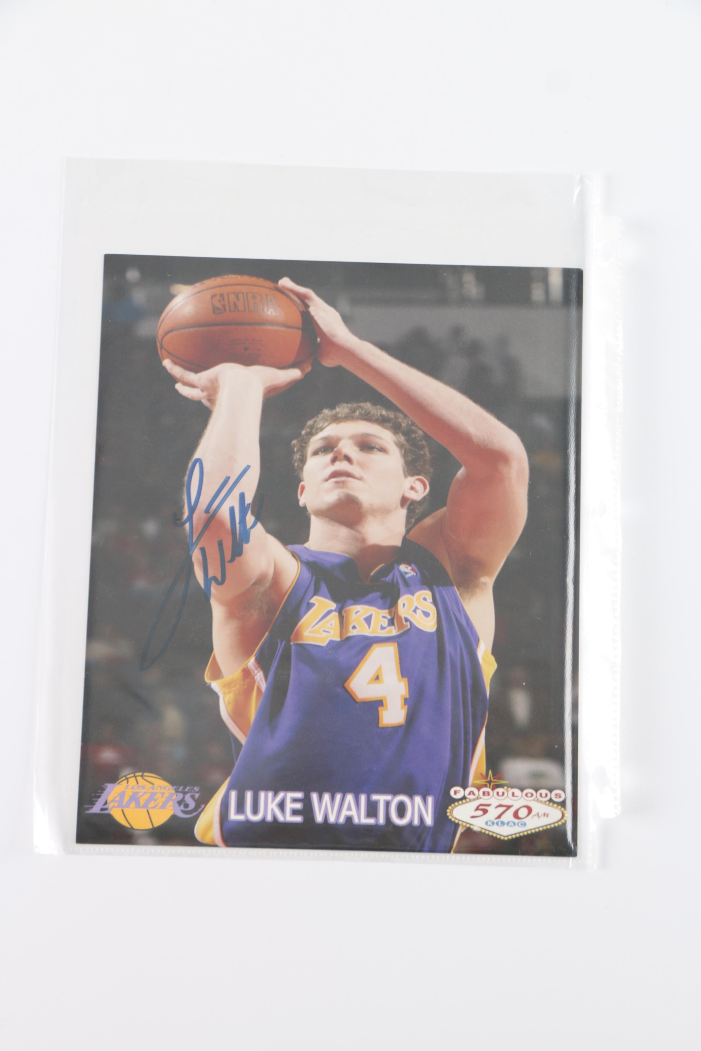 Autographed Basketball Photographs and Basketball Card