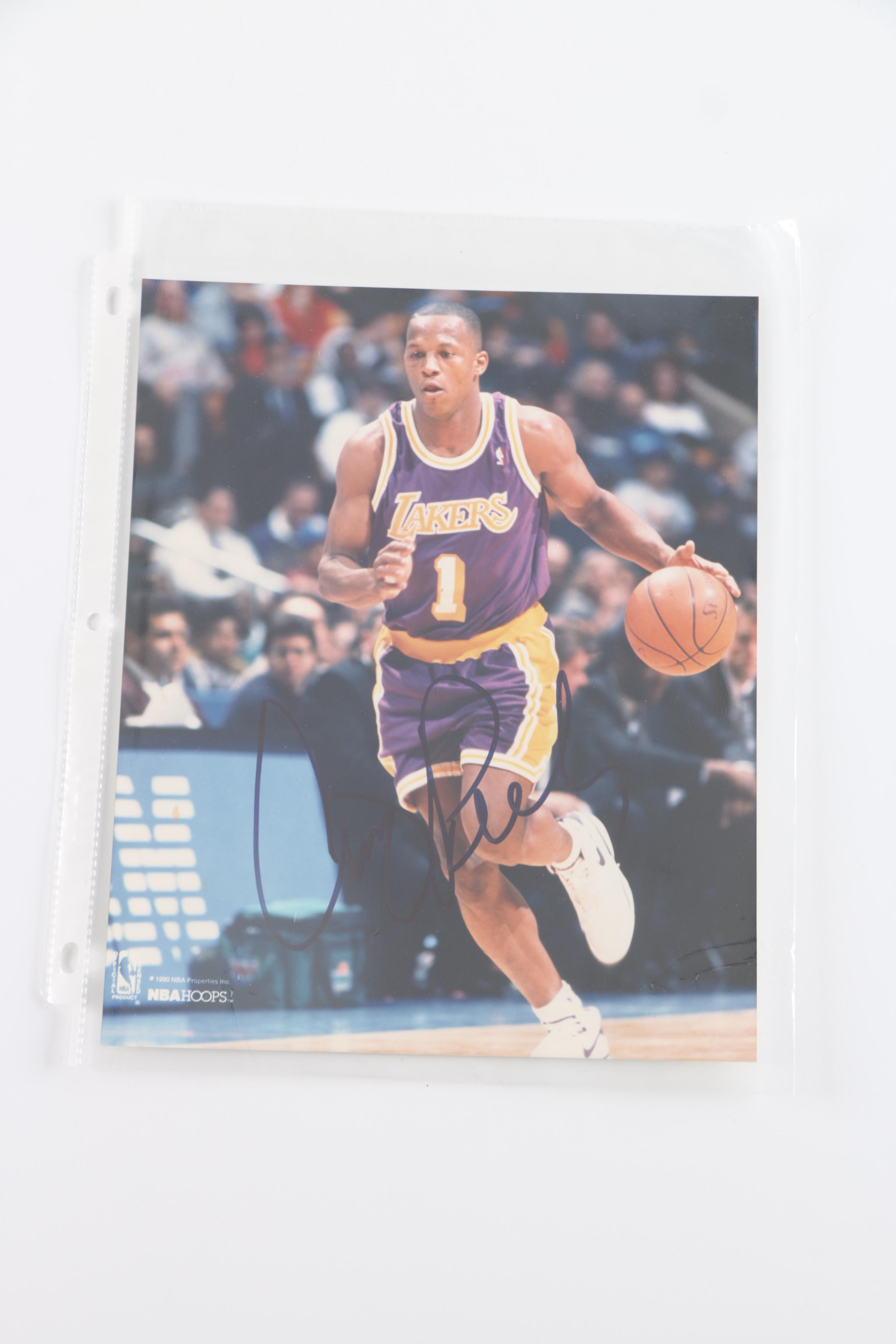 Autographed Basketball Photographs and Basketball Card