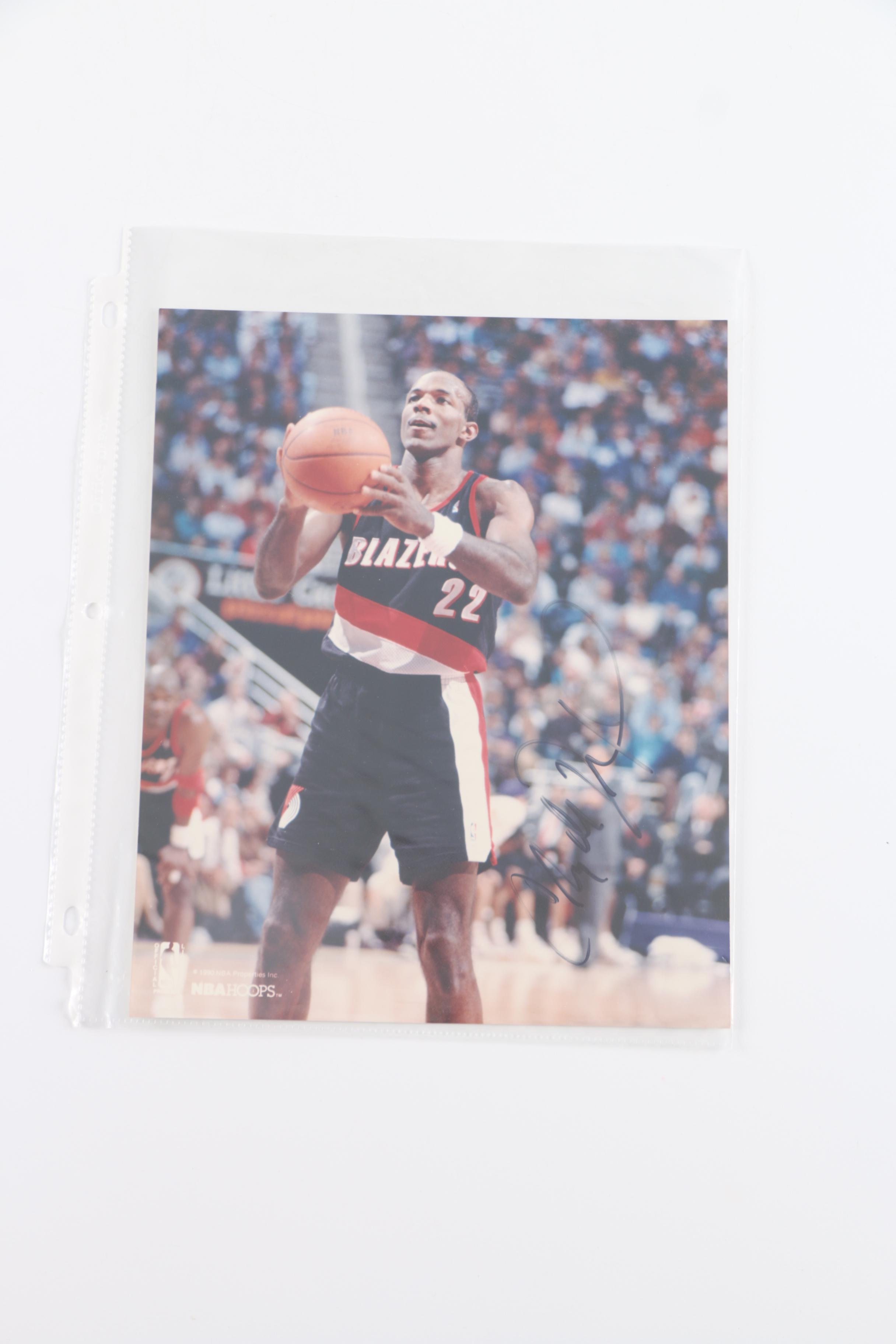 Autographed Basketball Photographs and Basketball Card