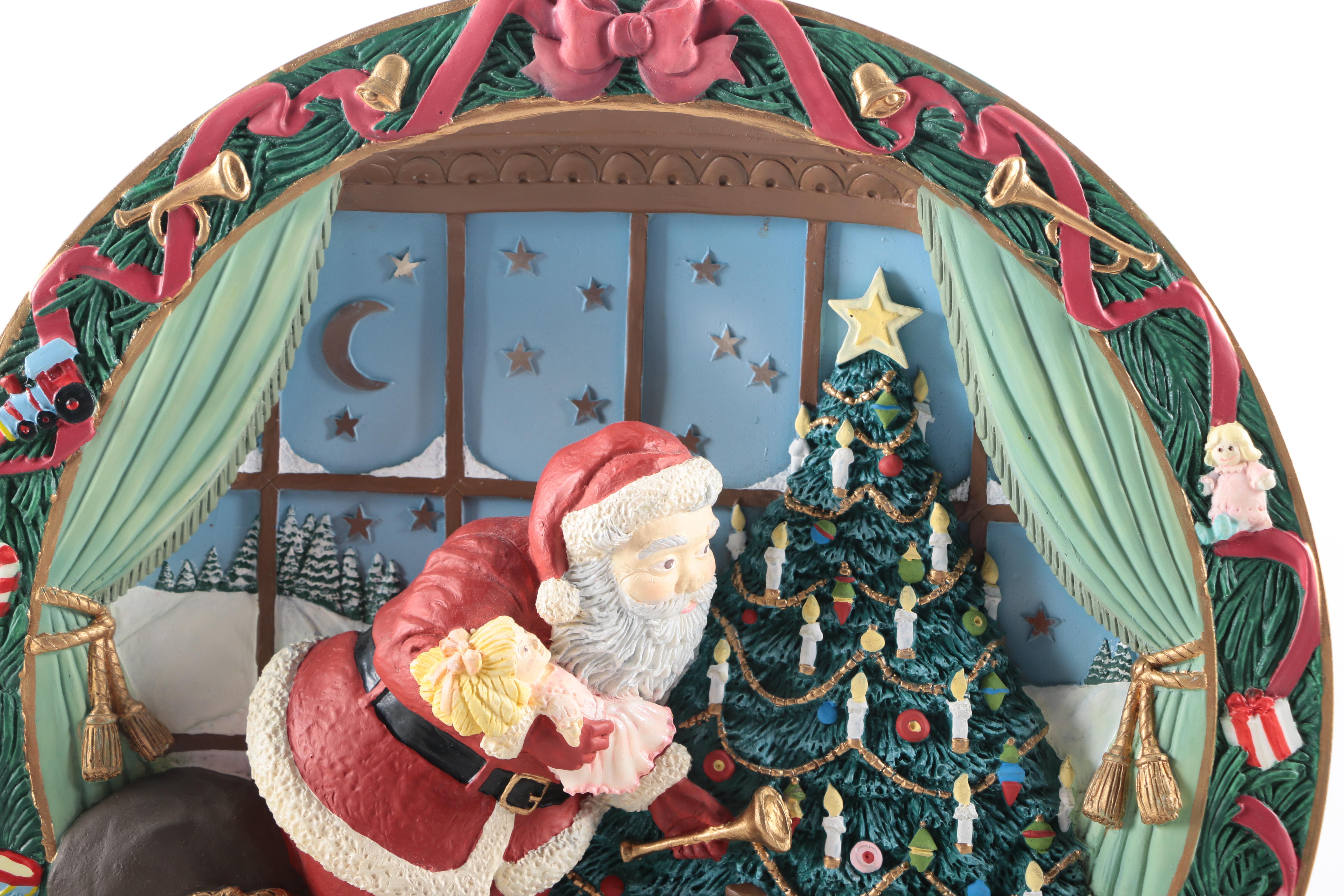 Bradford Exchange "A Visit From St. Nick" Annual Light-Up Christmas Plate