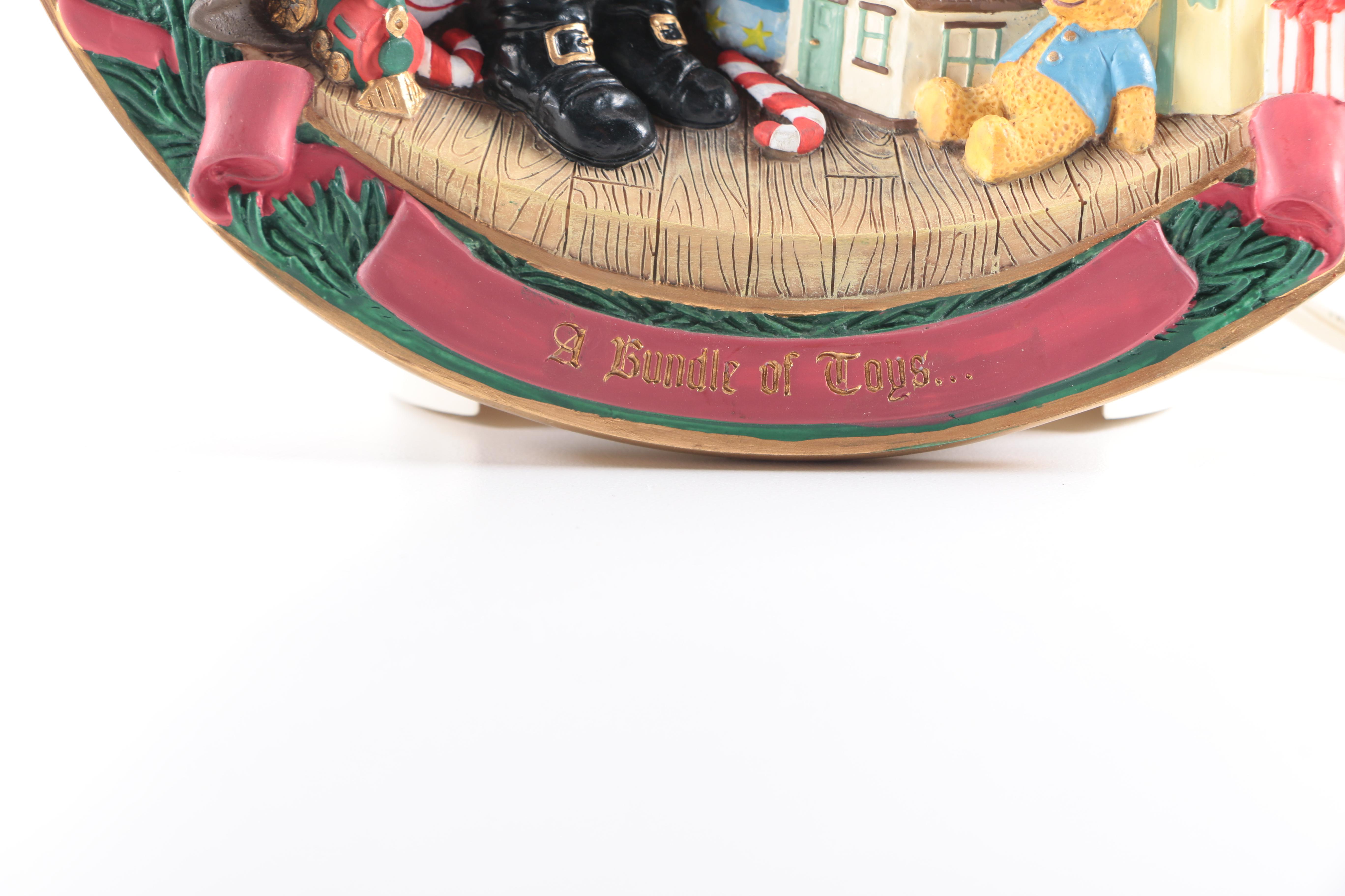 Bradford Exchange "A Visit From St. Nick" Annual Light-Up Christmas Plate